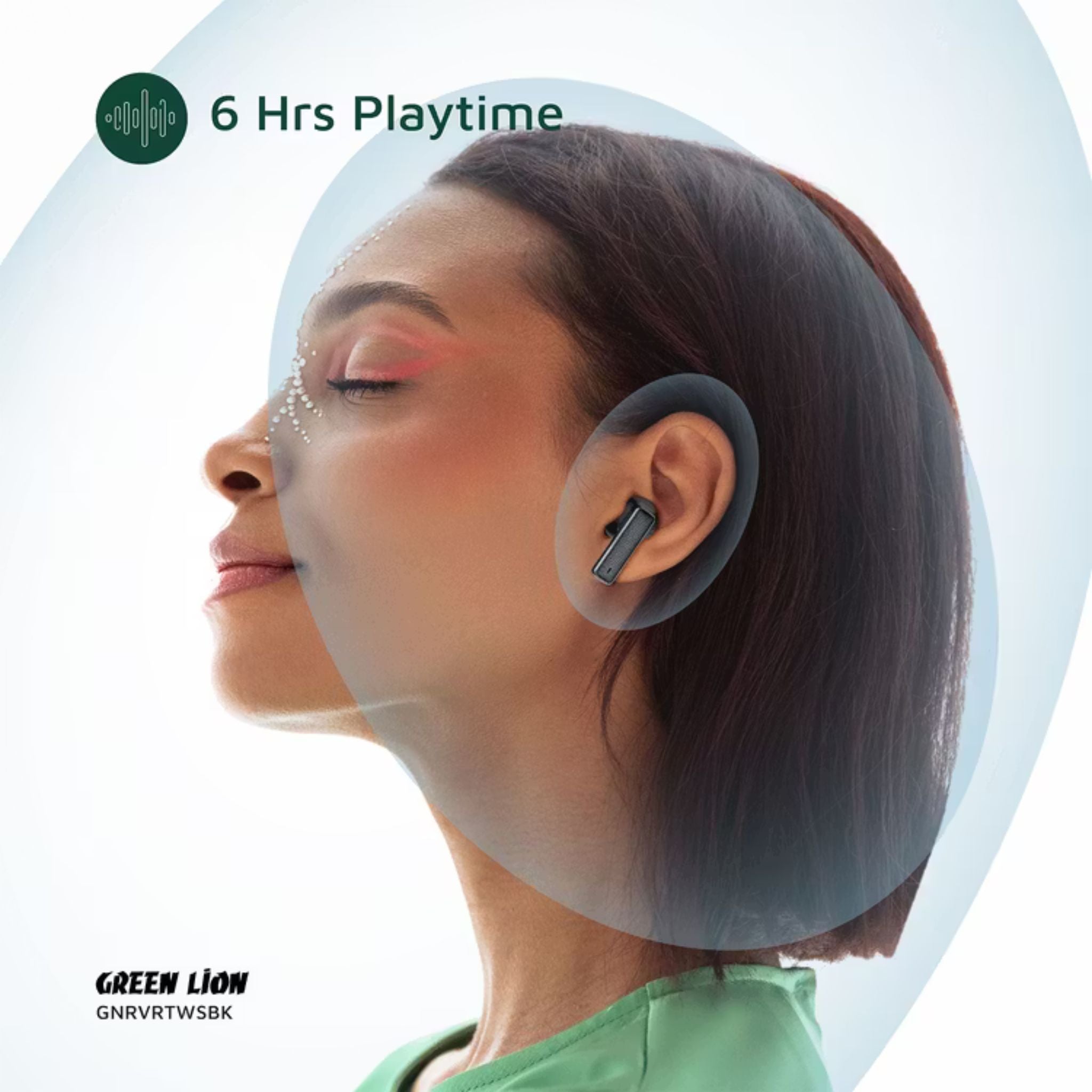 Green Lion River True Wireless Earbuds with ANC + ENC Clarity, Up to 7 Hours of Playtime, Smart in-Ear Detection, Bluetooth Version 5.4, -42dB Noise Reduction, 35 Hours Standby Time