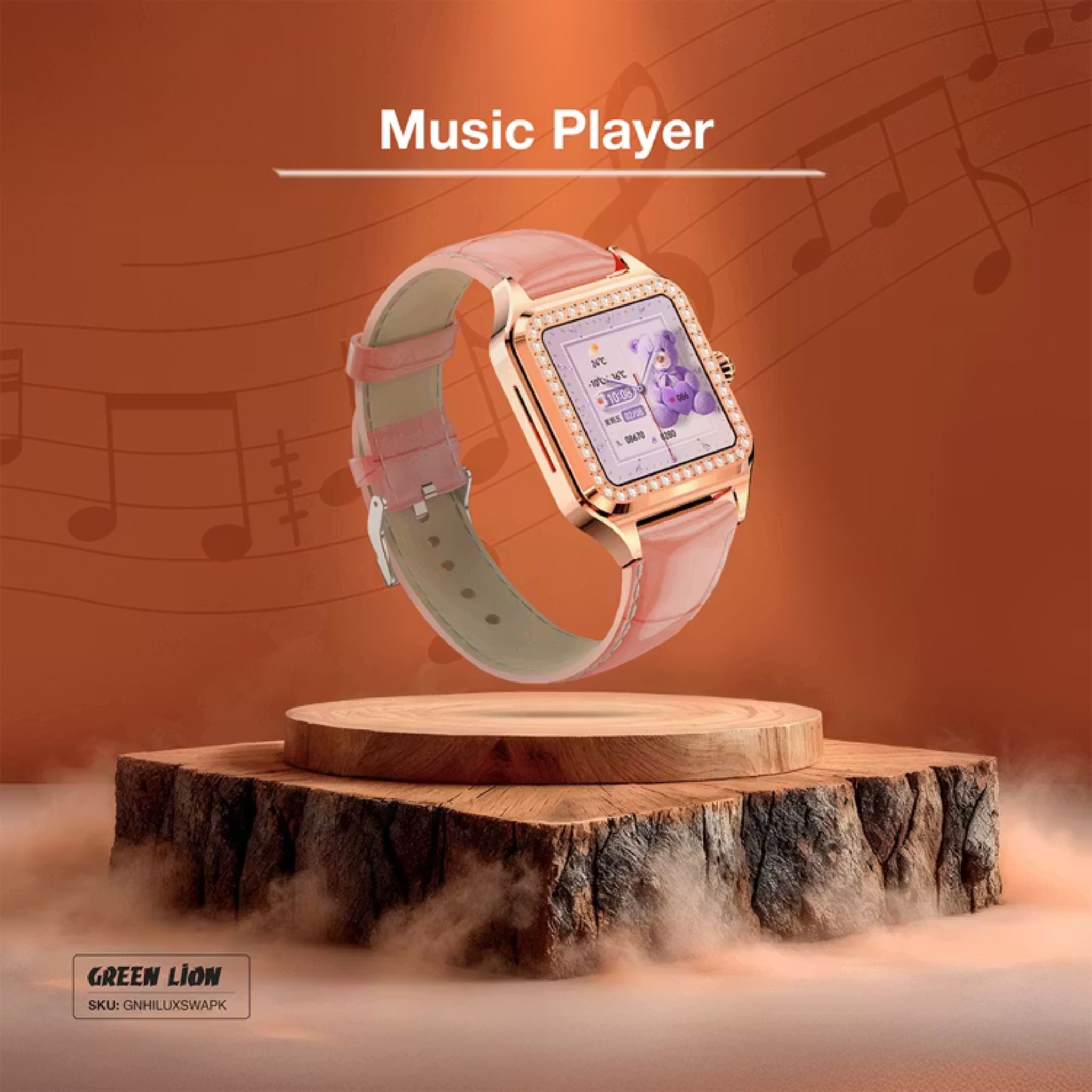 Green Lion Hilux Smart Watch with Extra Strap, 1.3" TFT IPS Display, 2-4 Days Working Time, 450nits Brightness, Sport Modes & Activity Tracking, Health Monitoring, 150mAh Battery, Bluetooth Version 5.4 - Pink