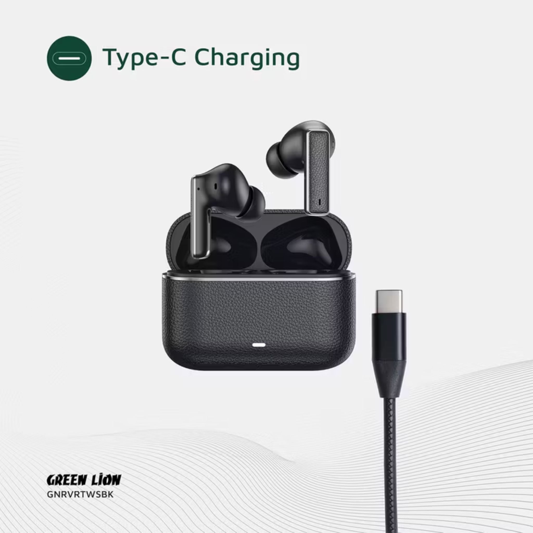Green Lion River True Wireless Earbuds with ANC + ENC Clarity, Up to 7 Hours of Playtime, Smart in-Ear Detection, Bluetooth Version 5.4, -42dB Noise Reduction, 35 Hours Standby Time