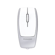 Porodo 1600DPI Wireless Mouse with Card Reader, 120mAh Battery, ABS Material, Bluetooth Version 5.1, 10m Working Distance, Silent Efficient Performance, Plug & Play - Silver