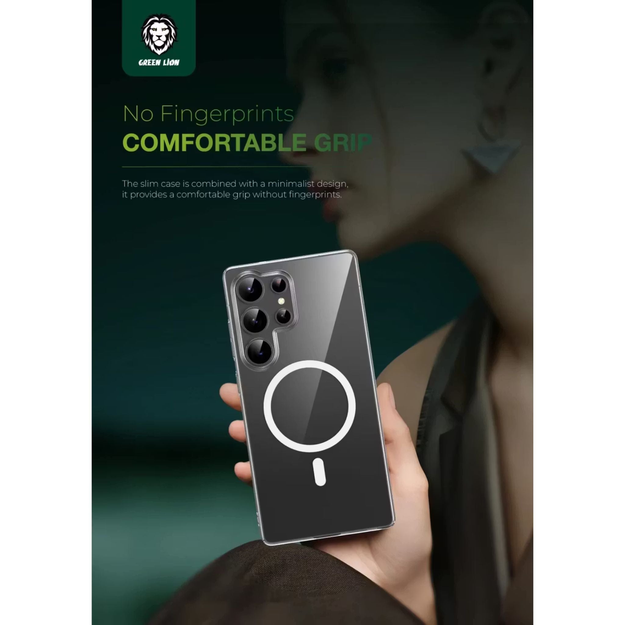 Green Lion Magsafe Delego Case for Samsung Galaxy S25 Ultra, MagSafe Compatibility, Comfortable Grip, Optical Clarity, Anti-Fingerprint, Raised Edge, Lightweight, Ultra Slim - Clear