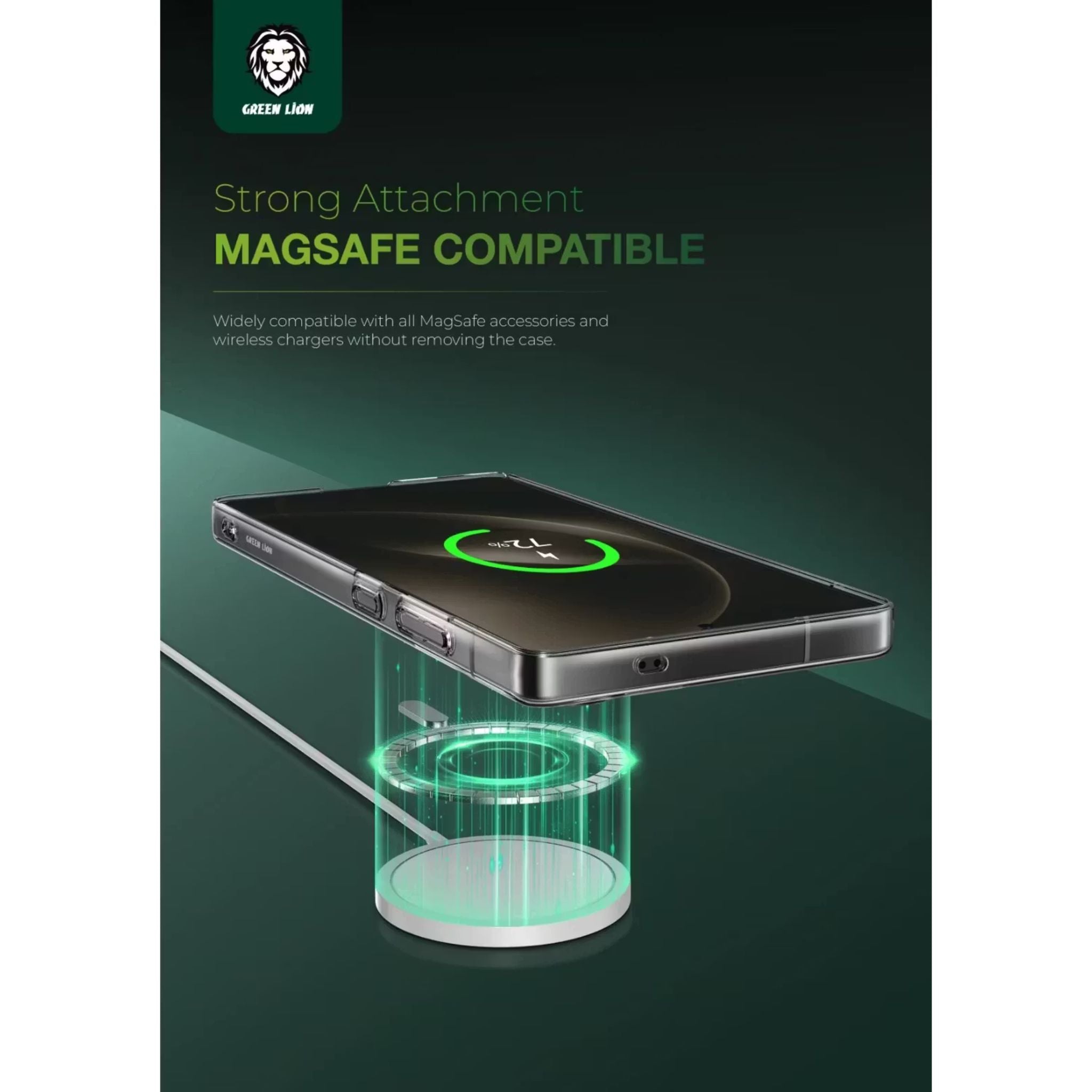 Green Lion Magsafe Delego Case for Samsung Galaxy S25 Ultra, MagSafe Compatibility, Comfortable Grip, Optical Clarity, Anti-Fingerprint, Raised Edge, Lightweight, Ultra Slim - Clear