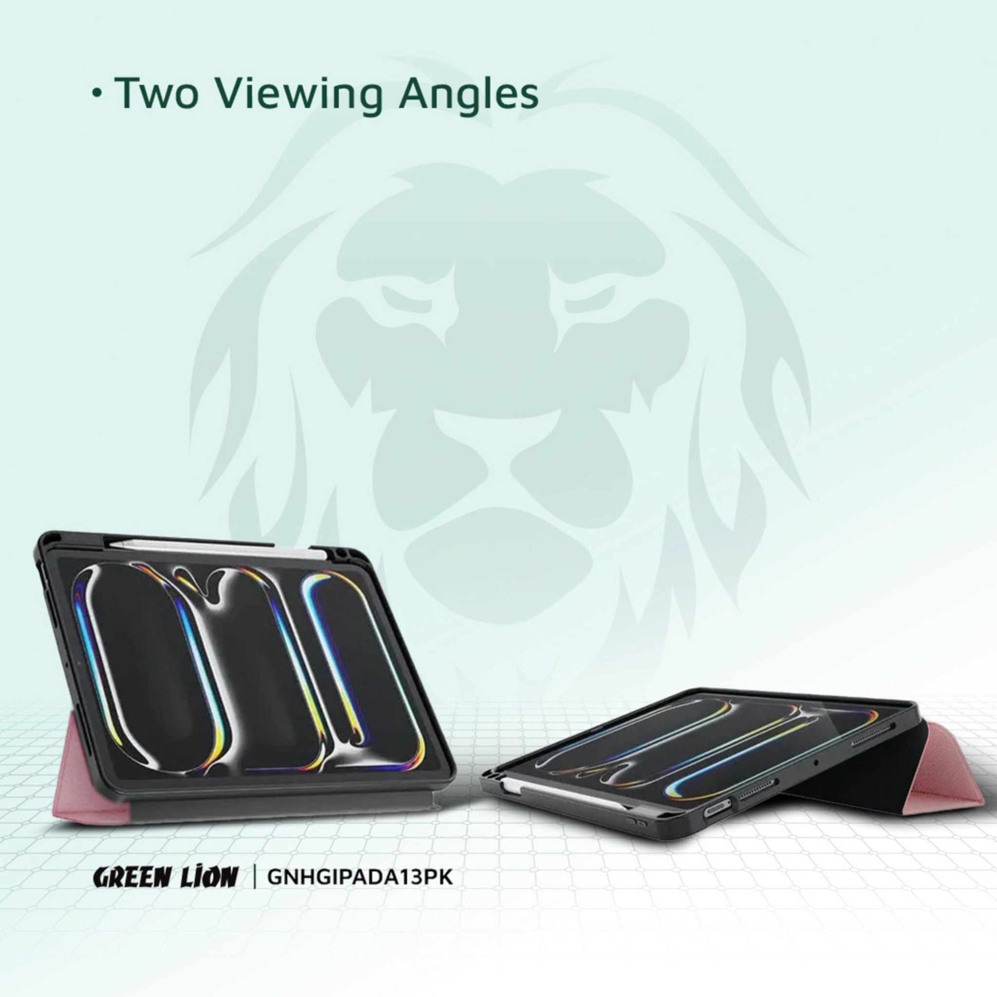Green Lion Hogo Premium Case with Pencil Holder - Pink - iPad Air 13
