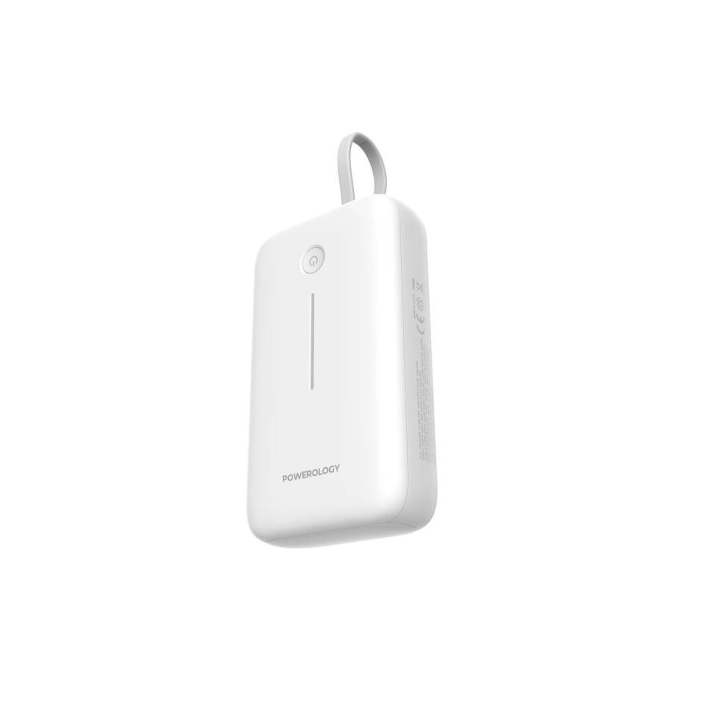 Powerology 20000mAh Power Bank with Detachable USB-C Wire, 30W Power Delivery, 3-Device Charging, Long Time Standby, Universal Phone Compatibility, Built-in Safeguards - White