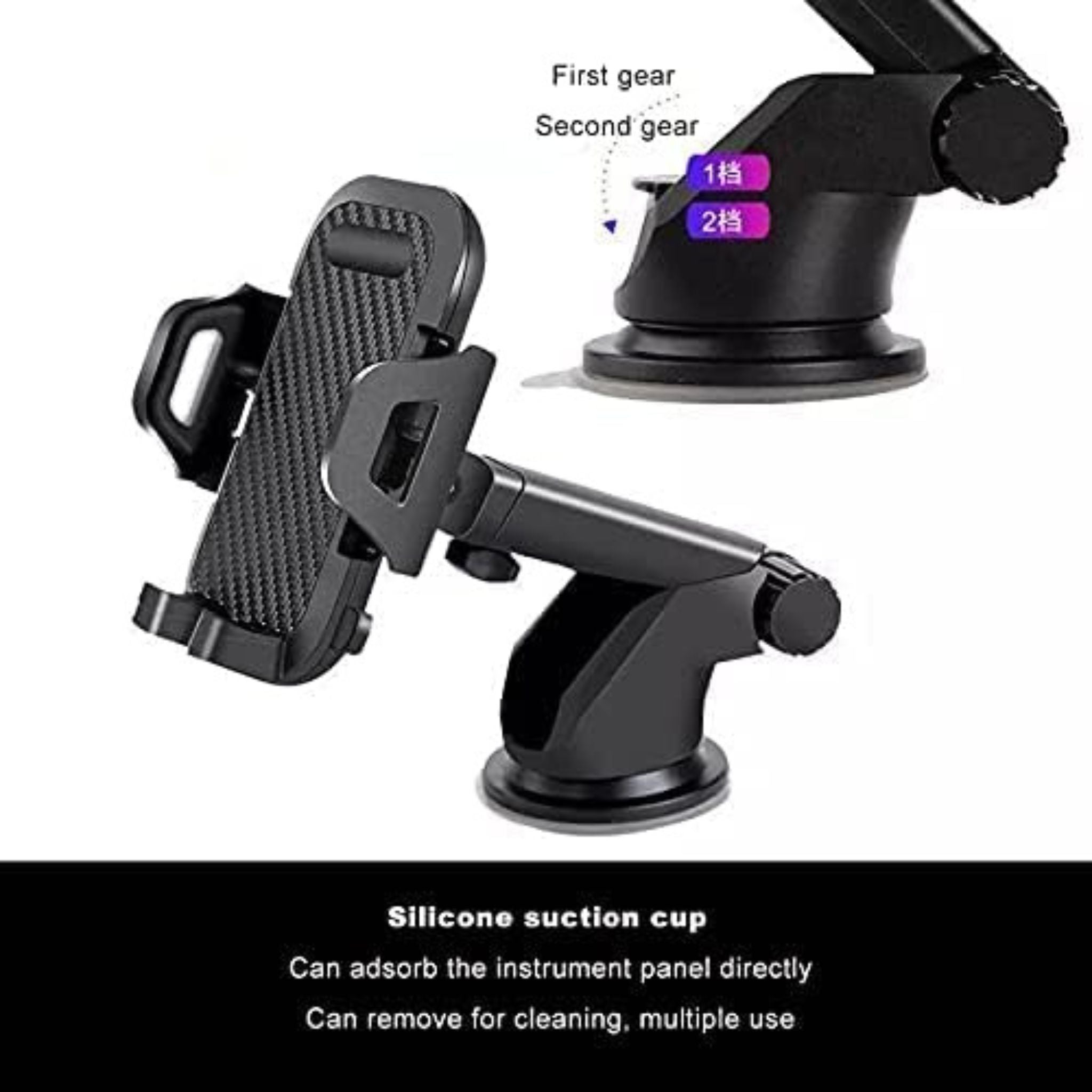 Davin Car Holder Suction Cup for Smartphones (D-HS02)- Black