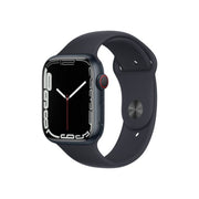 Smartwatch with a dark blue band on a white background