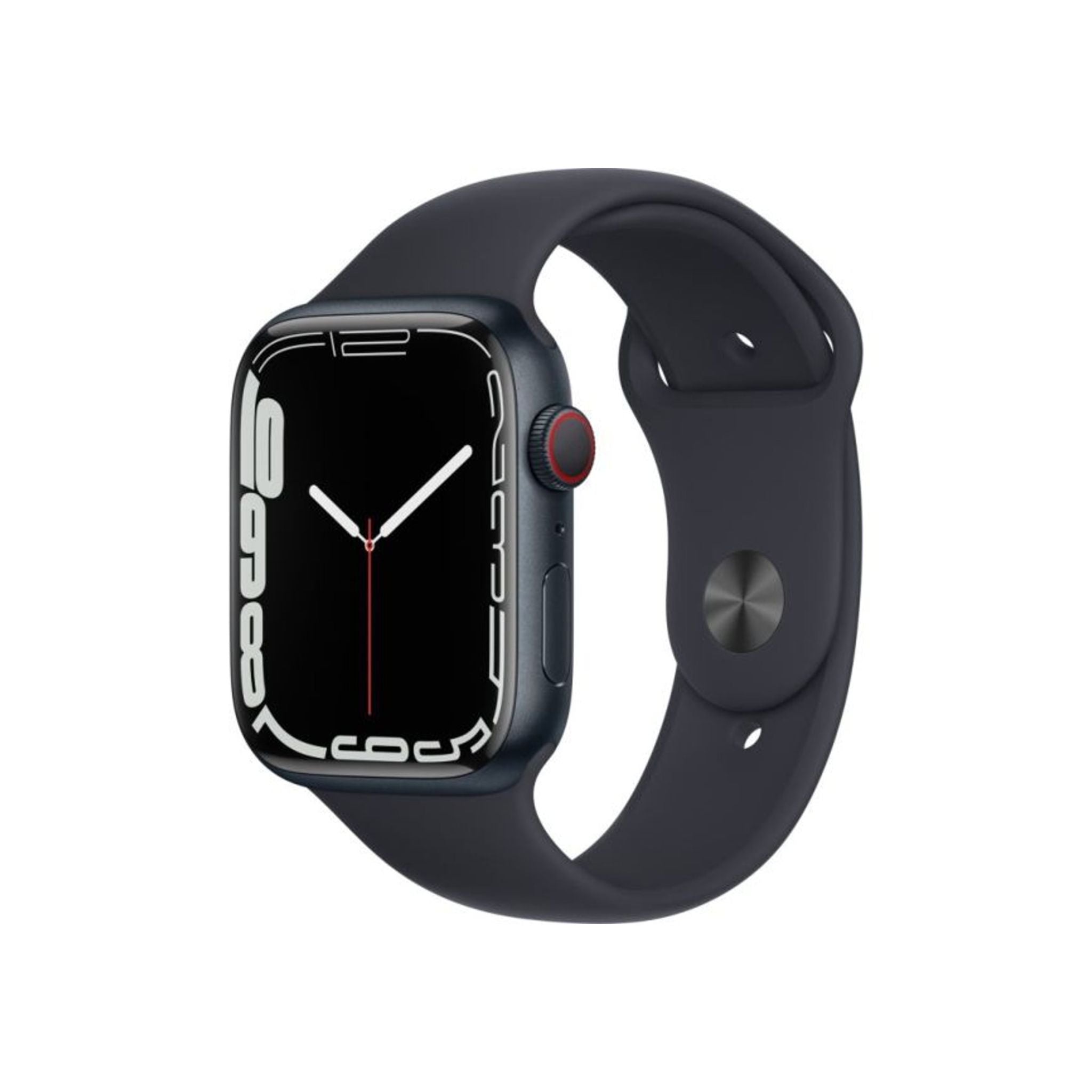 Smartwatch with a dark blue band on a white background