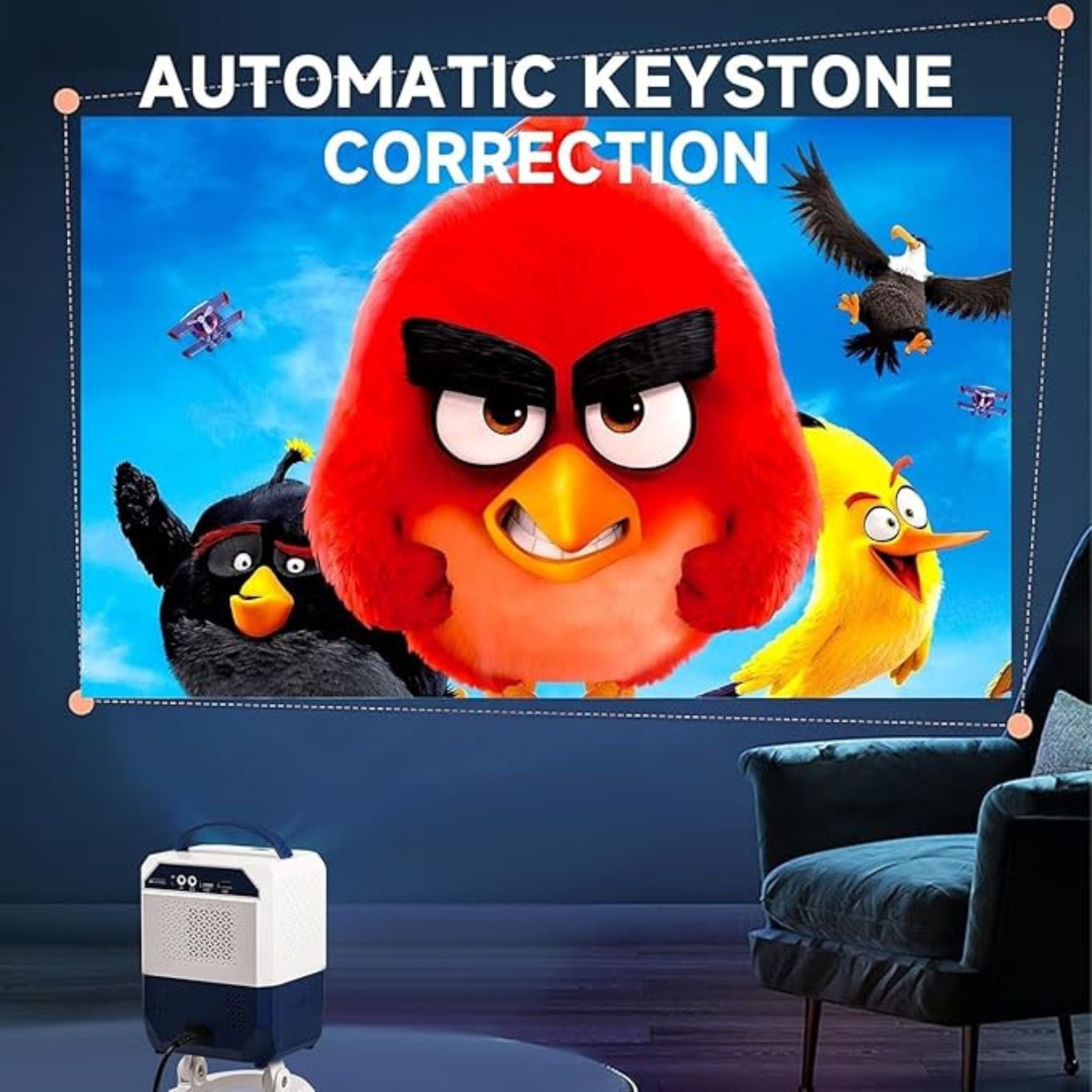 Umiio Q5 4k Tv system,Wifi 6, Smart Projector Compatible with Android, iOS,PC, Screen Projection