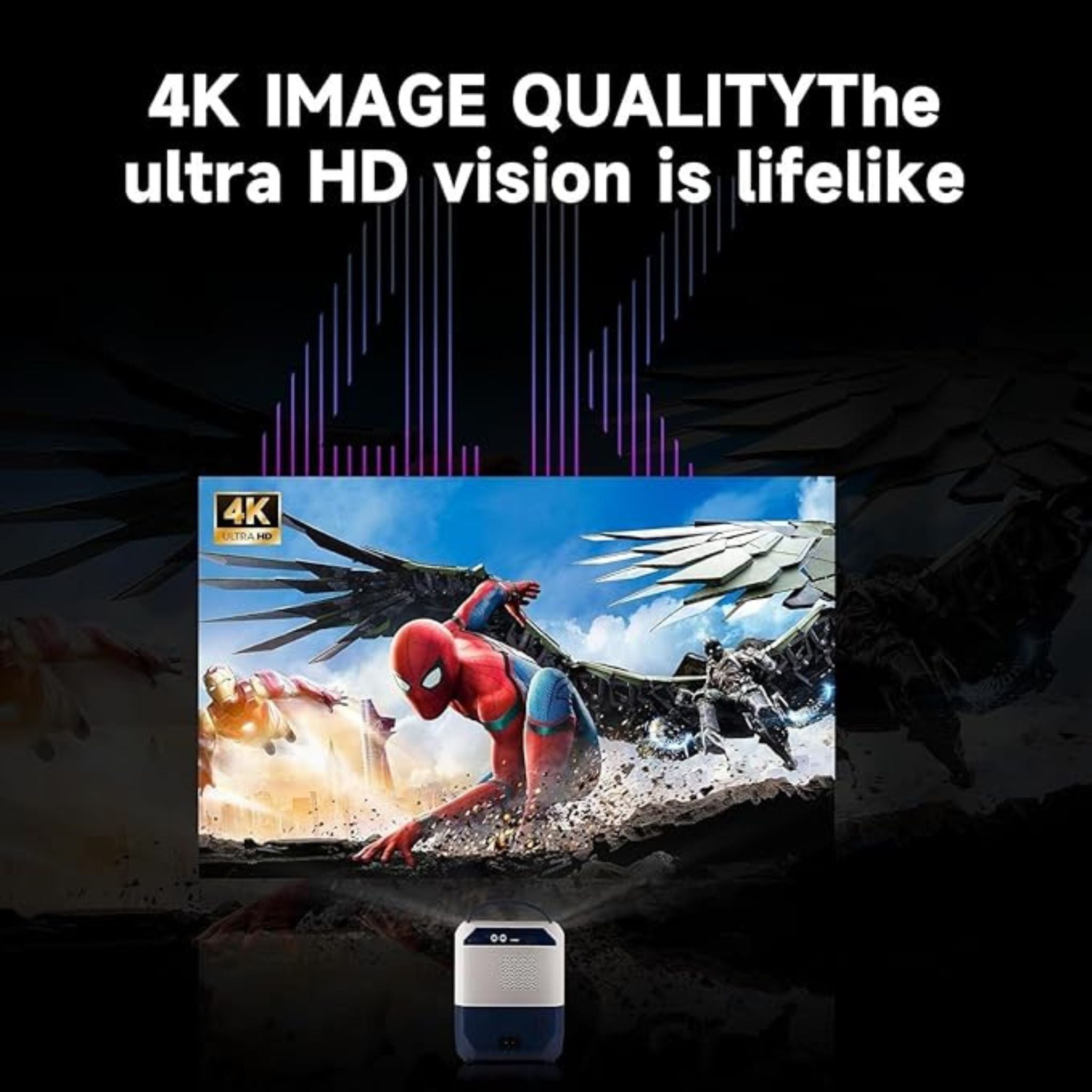 Umiio Q5 4k Tv system,Wifi 6, Smart Projector Compatible with Android, iOS,PC, Screen Projection