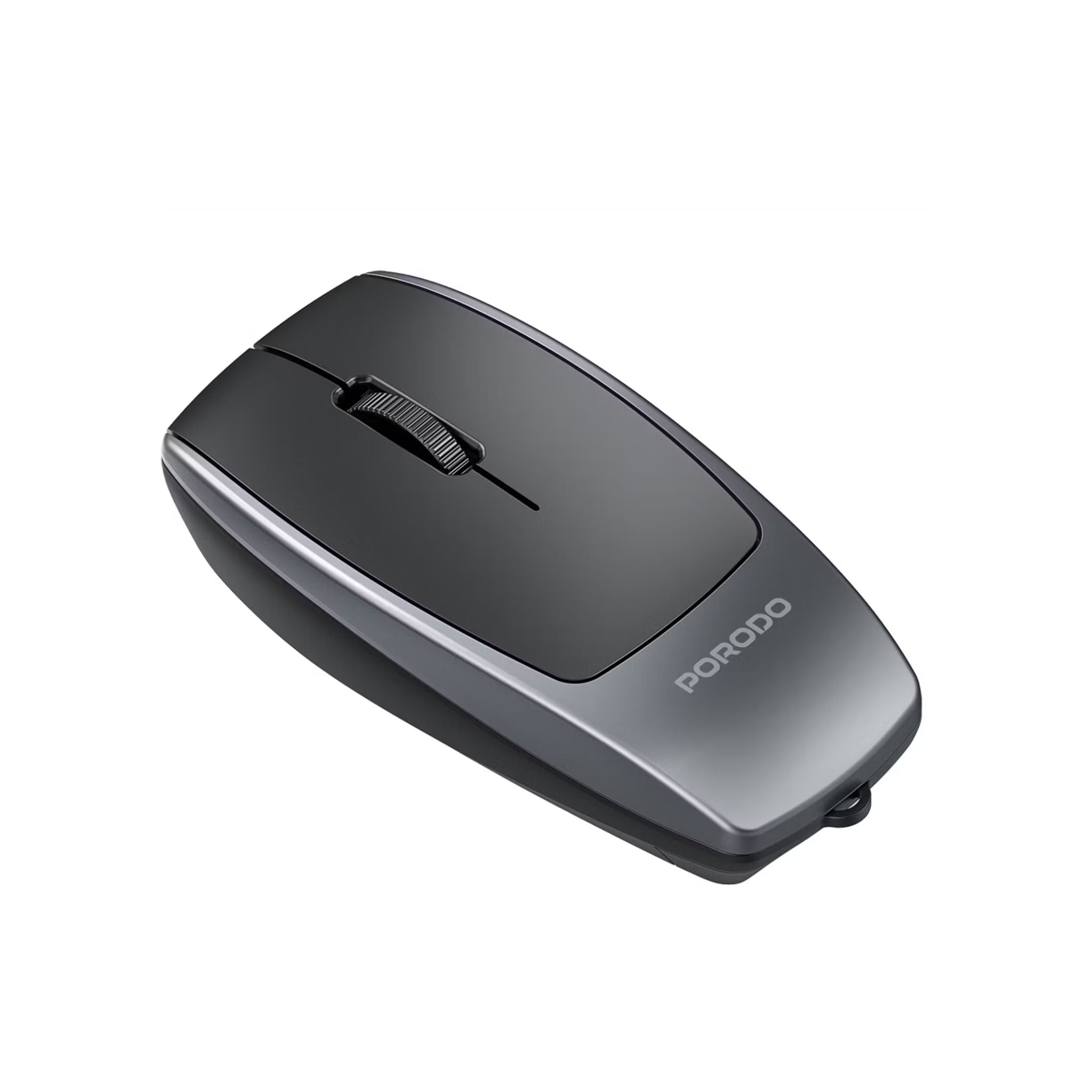 Porodo 1600DPI Wireless Mouse with Card Reader, 120mAh Battery, ABS Material, Bluetooth Version 5.1, 10m Working Distance, Silent Efficient Performance, Plug & Play - Black