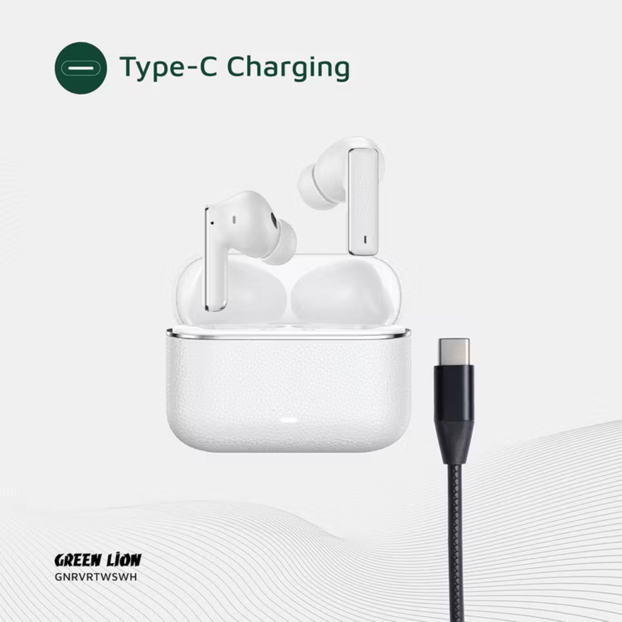 Green Lion River True Wireless Earbuds with ANC + ENC Clarity, Up to 7 Hours of Playtime, Smart in-Ear Detection, Bluetooth Version 5.4, -42dB Noise Reduction, 35 Hours Standby Time