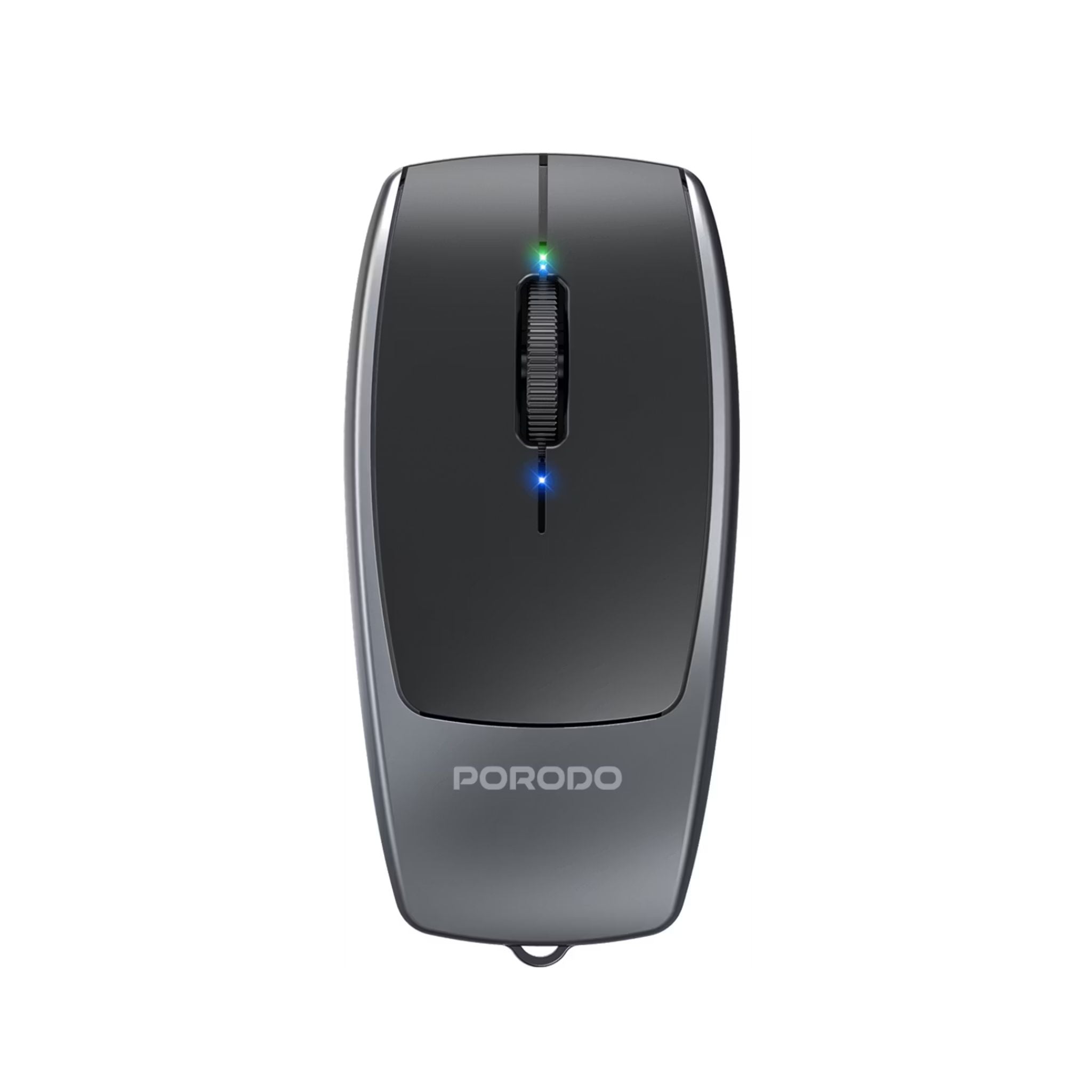 Porodo 1600DPI Wireless Mouse with Card Reader, 120mAh Battery, ABS Material, Bluetooth Version 5.1, 10m Working Distance, Silent Efficient Performance, Plug & Play - Black