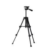 Green Lion GTP-50 Professional Aluminum Tripod with Mobile Phone Holder, 90° Flexible Pivot, 61cm Extended Height, Non-Slip Base, Telescope Design - Black