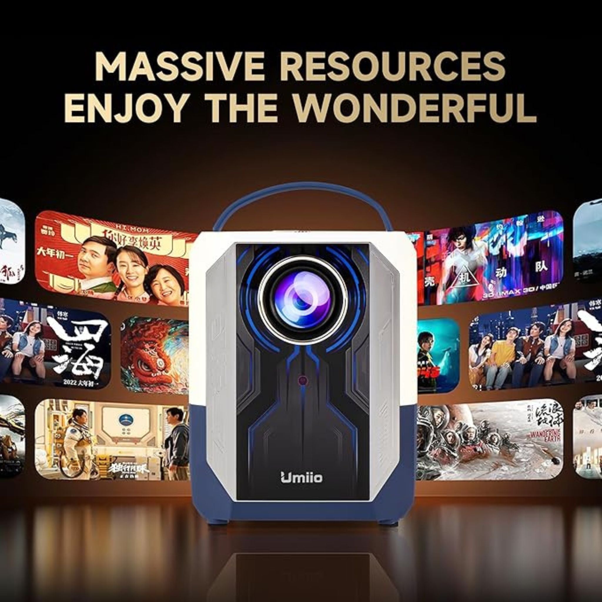 Umiio Q5 4k Tv system,Wifi 6, Smart Projector Compatible with Android, iOS,PC, Screen Projection