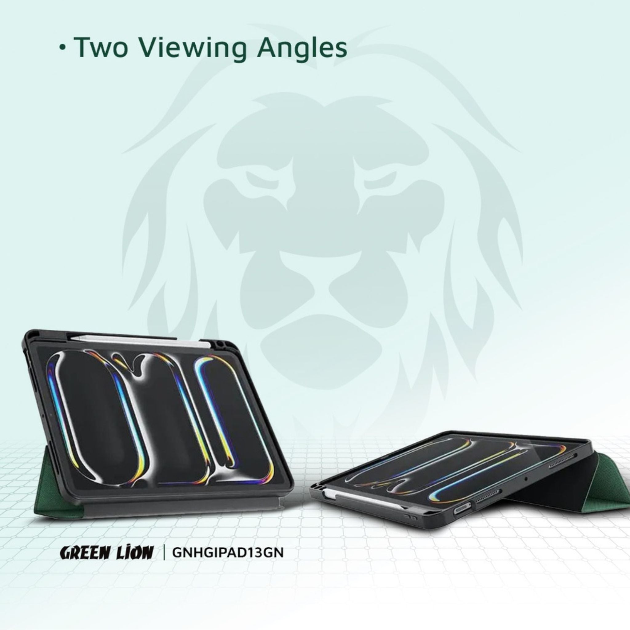 Green Lion Hogo Premium Case with Pencil Holder - iPad Air 13 - Green