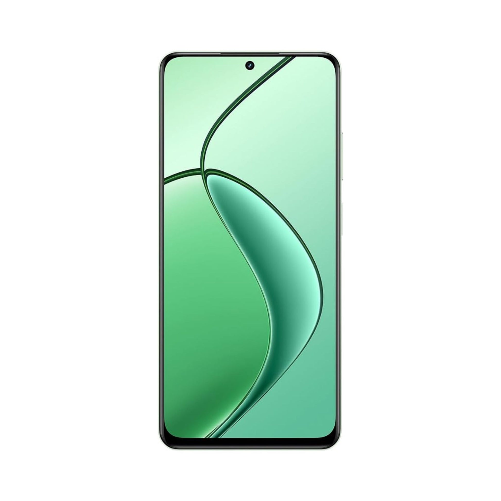 Green smartphone on a white background