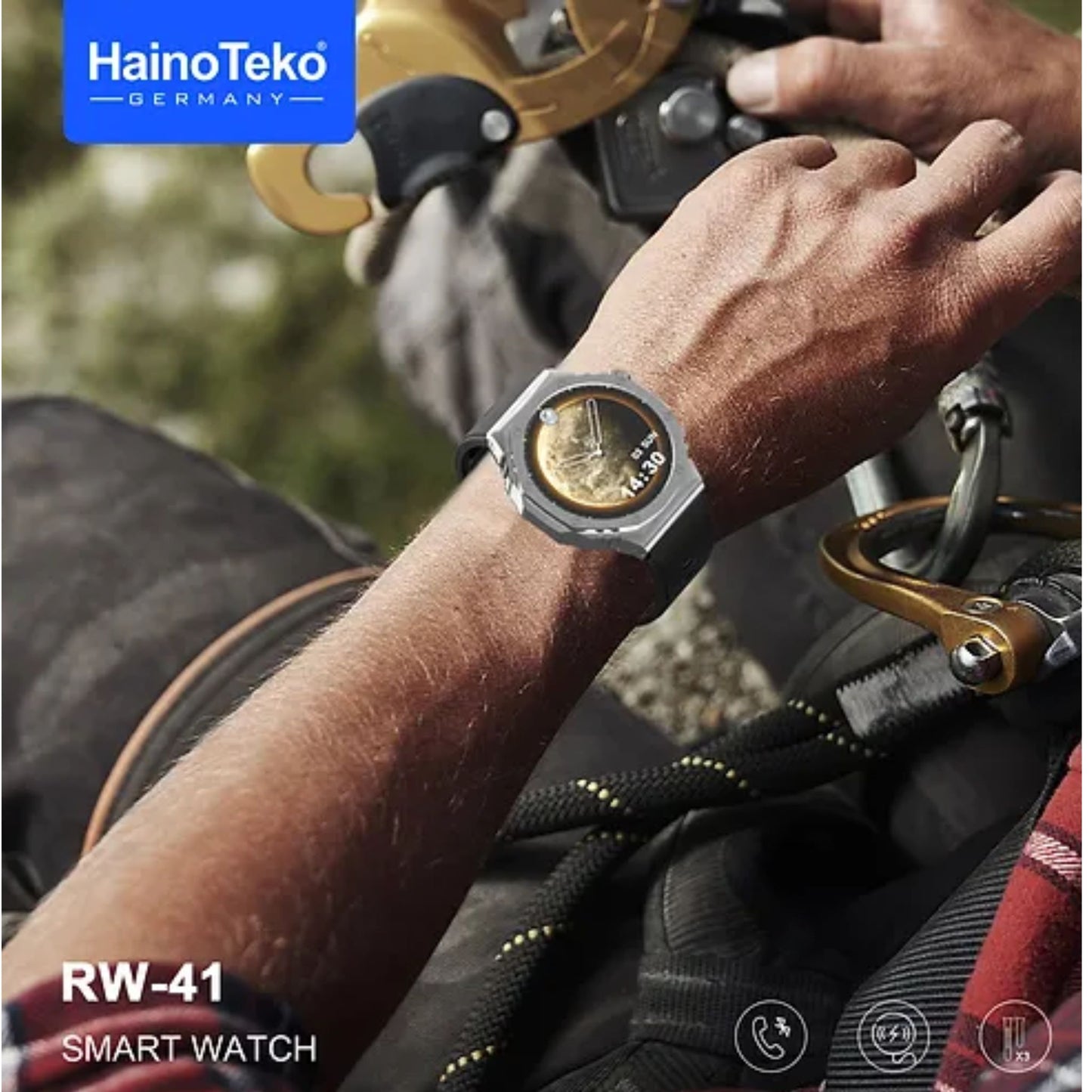 Haino Teko (RW-41) Round Shaped AMOLED Display Smart Watch For Men and Boys_Silver