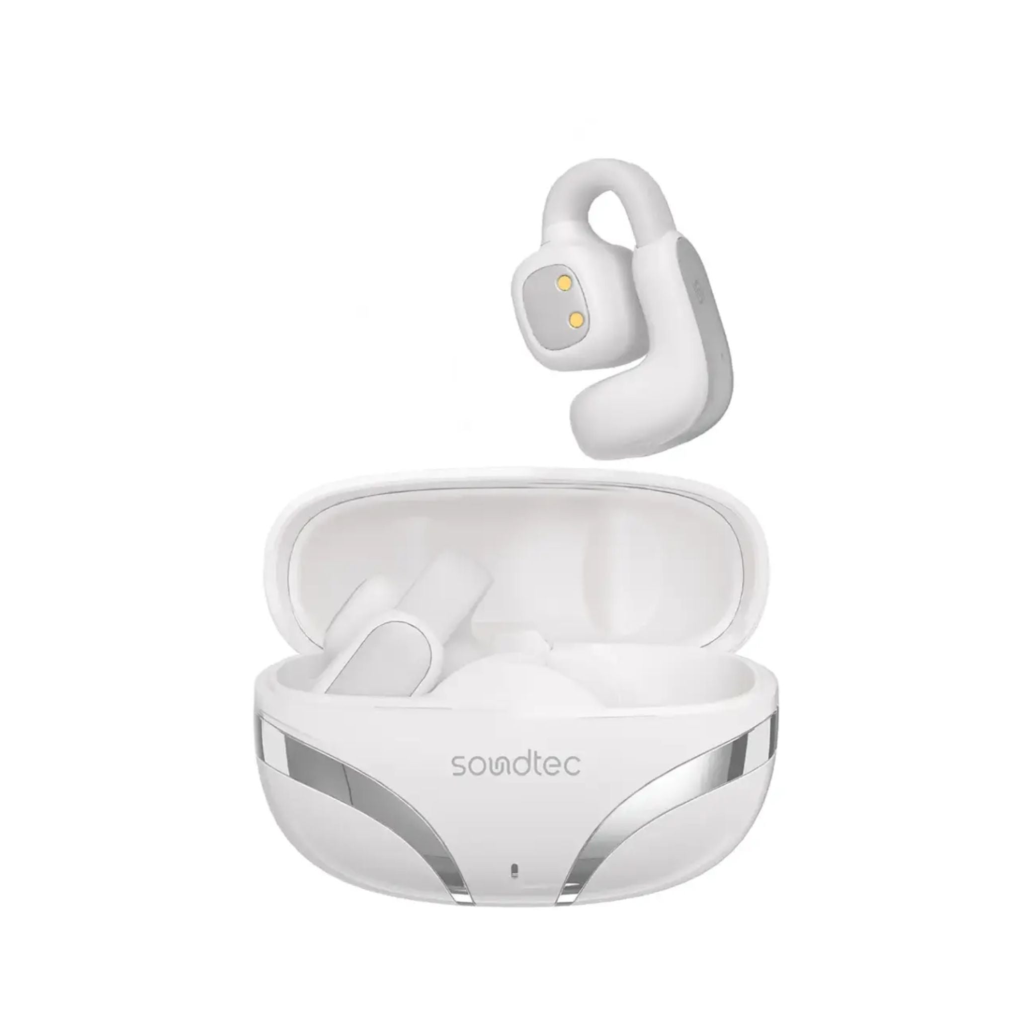 Porodo Soundtec Flexfit Open-Ear Clip-On Wireless Earbuds Bluetooth 5.4, 12mm Drivers, ENC Clear Calls, Touch Control, USB-C Fast Charging, 5.5H Playtime, 10m Range