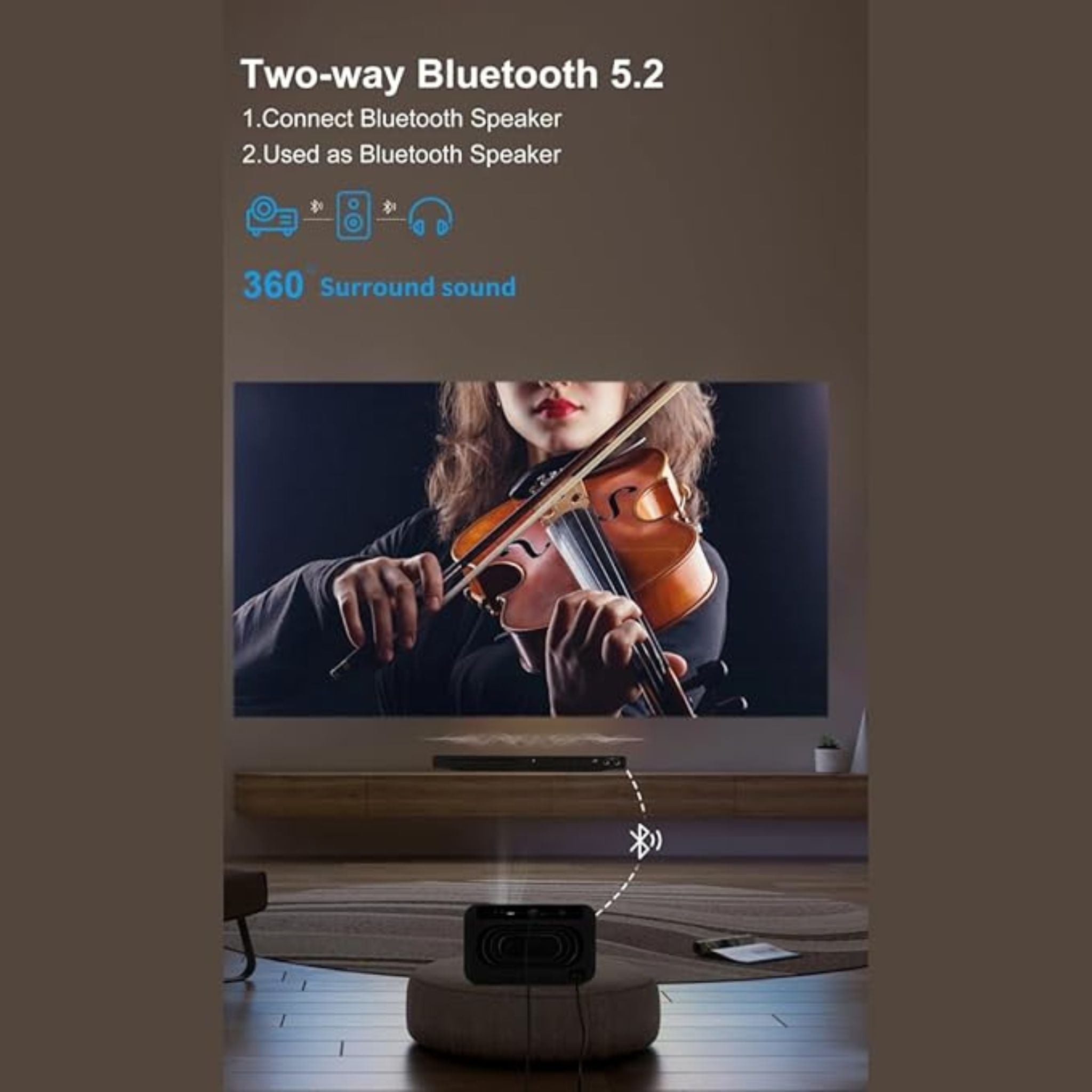 Umiio Smart Home Theater U8 Pro 4K Projector 5G WIFI and Bluetooth Electric Focus Projector for Movies and Games