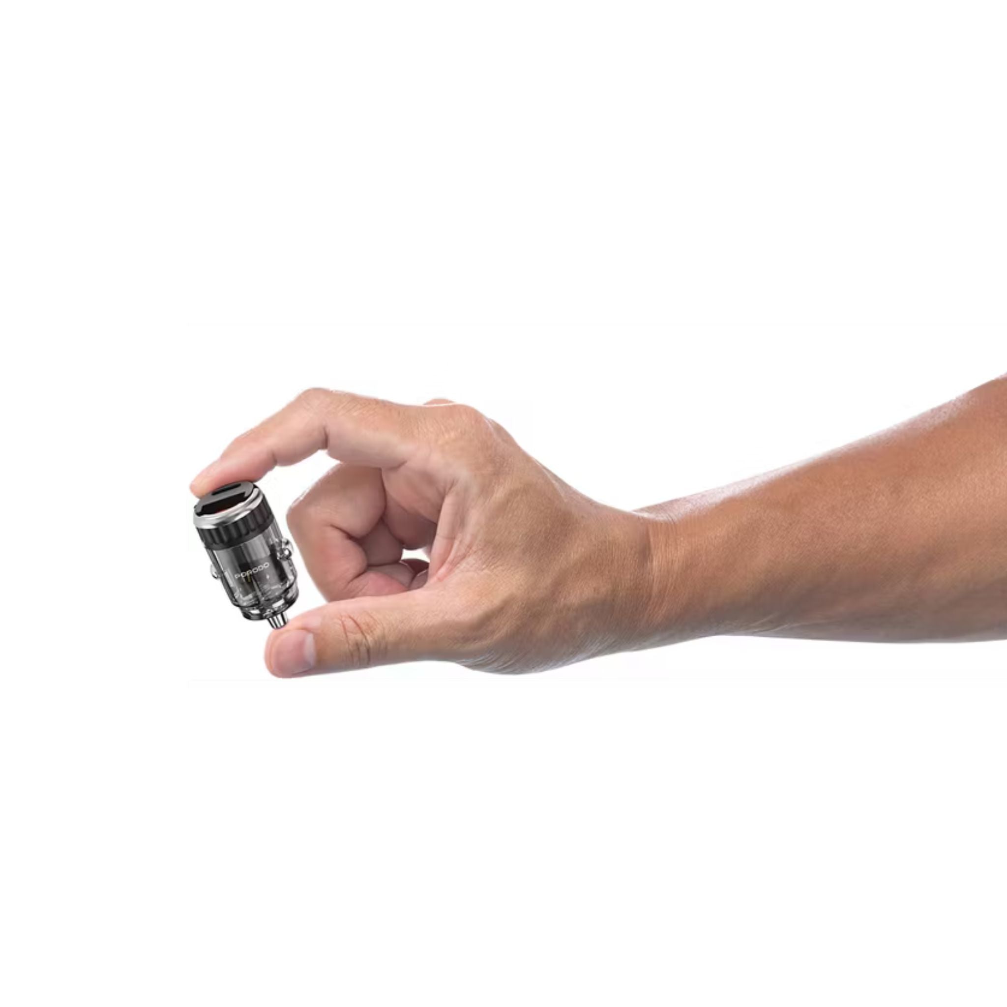 Porodo Dual Port Transparent Car Charger with USB-C to Lightning Cable, PD 36W, QC 18W, USB-A & USB-C Ports, Pull Ring Handle, Fast Charging Technology, Smart Charging Protocols, Universal Compatibility - Black