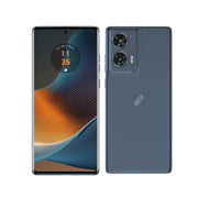 Smartphone showing front and back on a white background
