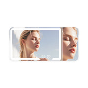 Porodo Lifestyle Shinevibe LED Car Makeup Mirror with Adjustable Brightness, Cool/Natural/Warm Light Modes, Durable ABS, Elastic Band, Touch Control, Type-C Charging, 600mAh Battery (2–3h Charge, 5h Use), Easy Installation – Cream