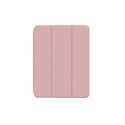 A pink Green Lion Hogo Premium Case for iPad Air with a magnetic smart cover and tri-fold stand design.