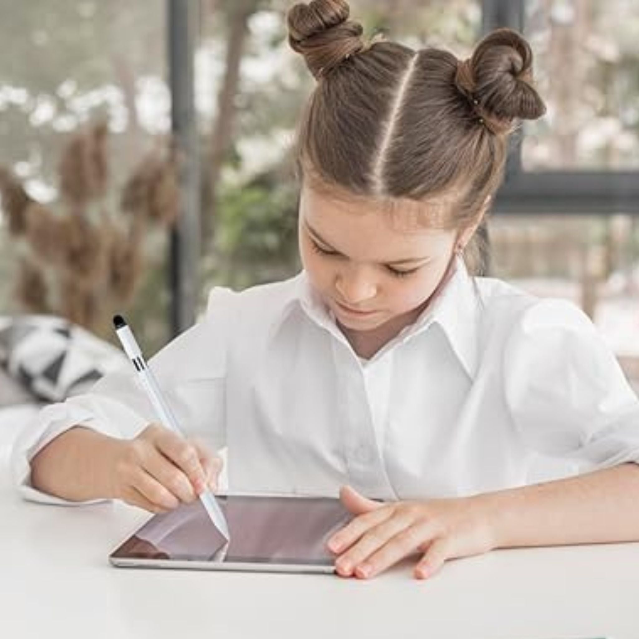 Levelo Skystick Universal & Compatible With iPad Stylus Pen, Replaceable Nibs, Flocking Head For Universal use, Palm rejection, Aluminum Alloy Tube, 2 Extra Tips, 6 Months Standby, Auto Sleep - White