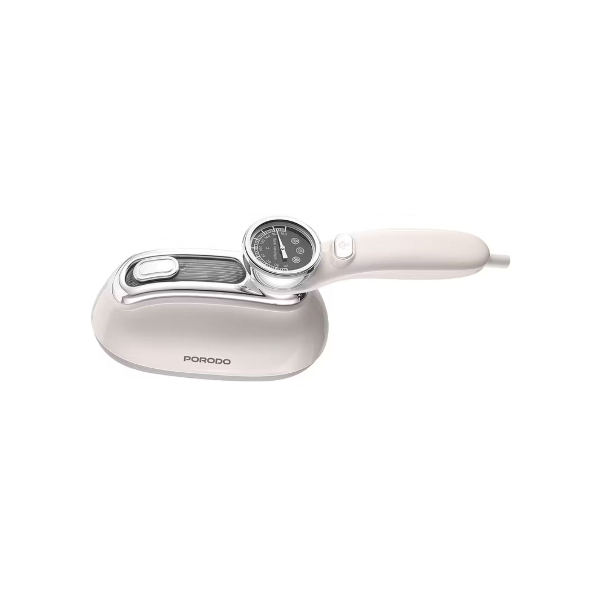 Porodo Lifestyle Retro Thermometer Steam & Heat Iron with Rotating Handle Design, 1.7m Power Cable, 30-Second Quick Heating, 1200W Rated Power - White