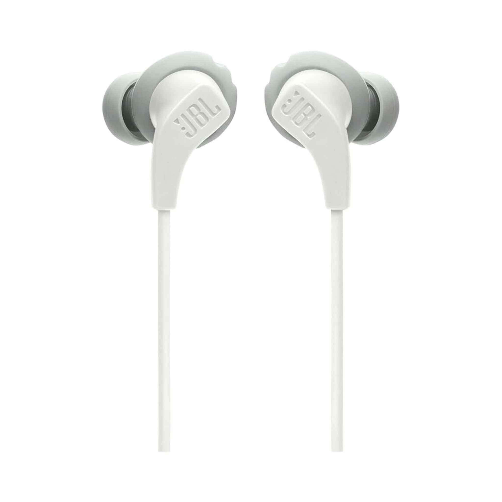 JBL Endurance Run 2 Waterproof Wired Sports In-Ear Headphones, Fliphook Desigh, Flexsoft Technology, IPX5 Sweatproof, Hands-Free Calls, Magnetic Buds - White