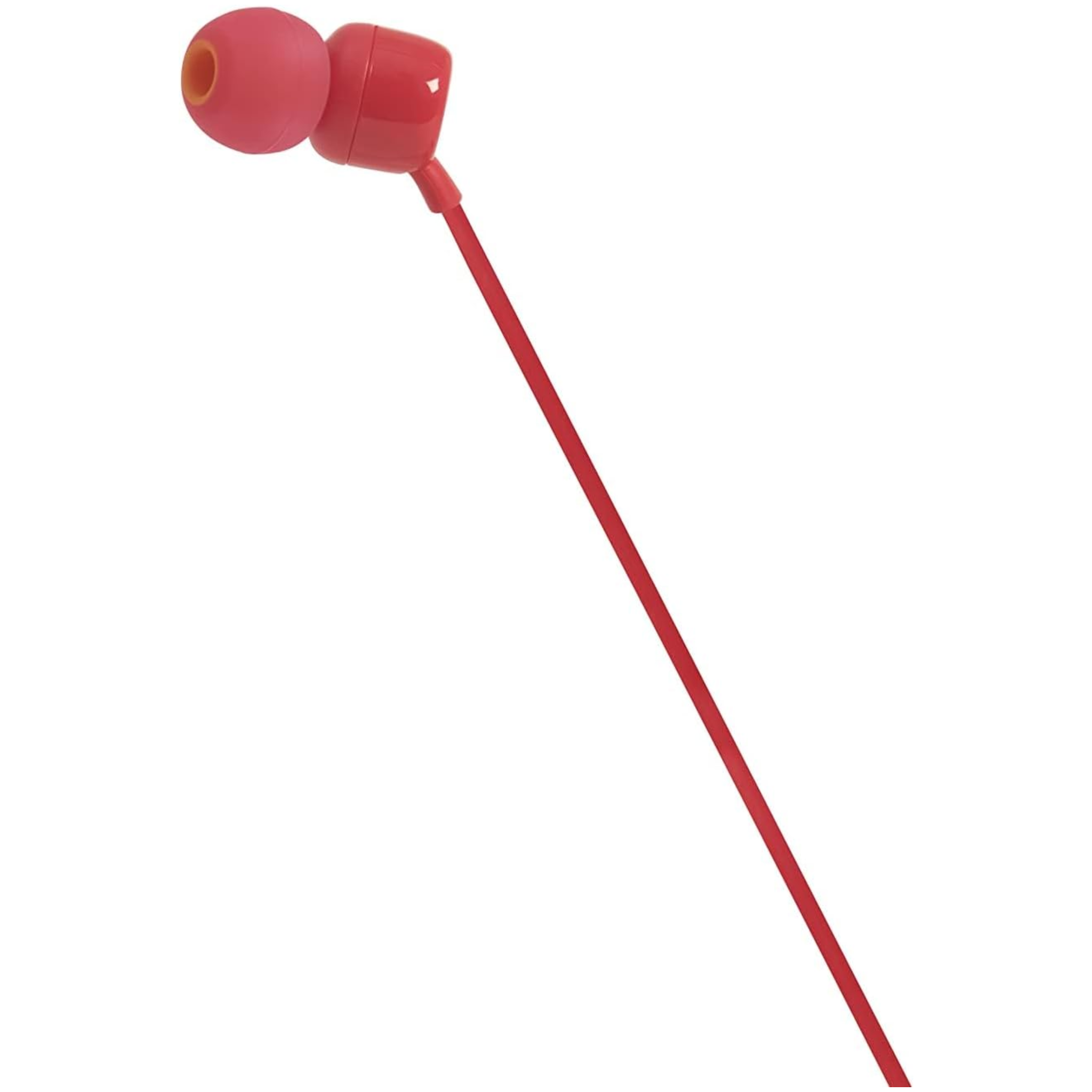 JBL T110 Wired Universal In-Ear Headphones, 6 Hours Battery Life, 2 Hours of Charging Time, Anti-Tangle Design - Red
