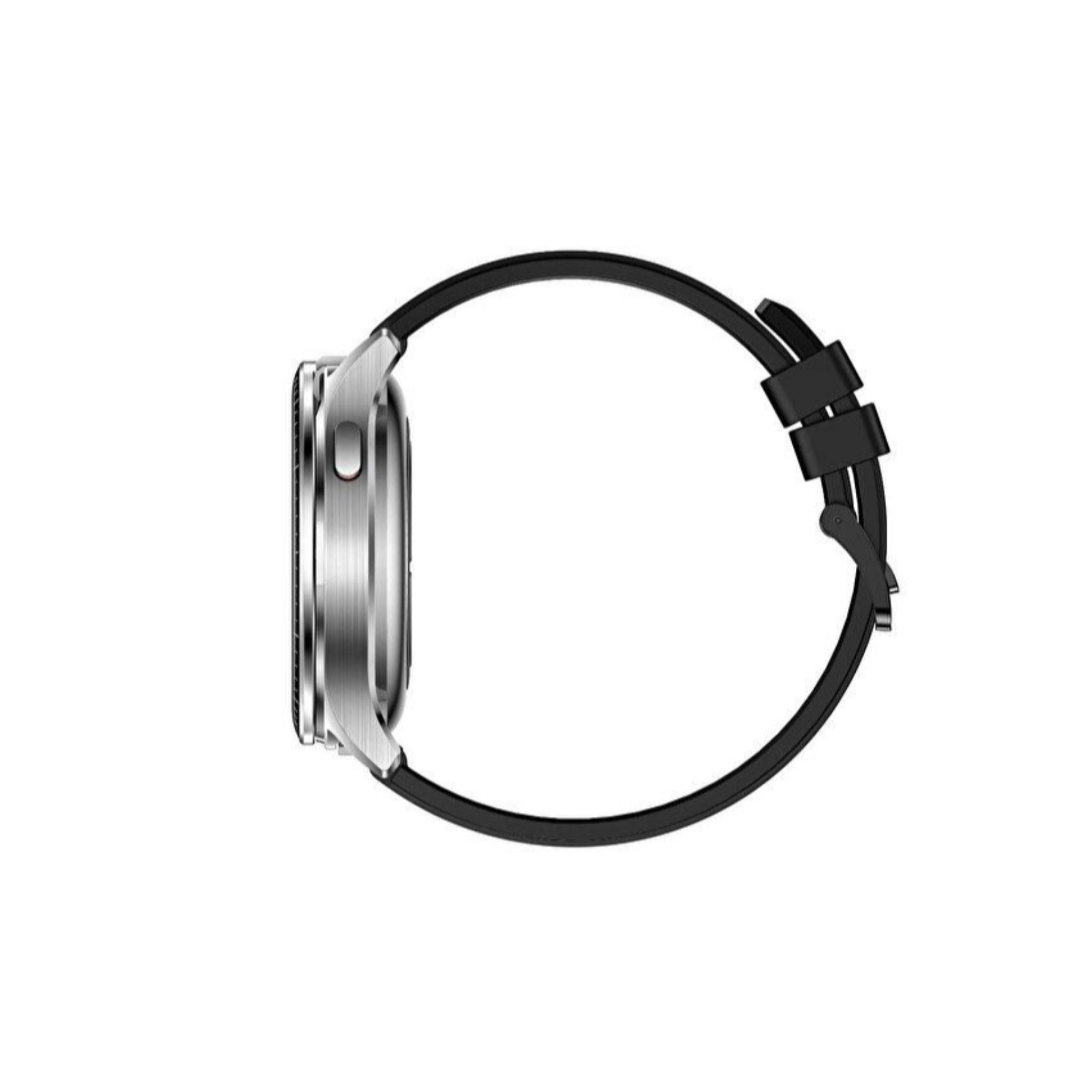 Smartwatch band with metal clasp on a white background