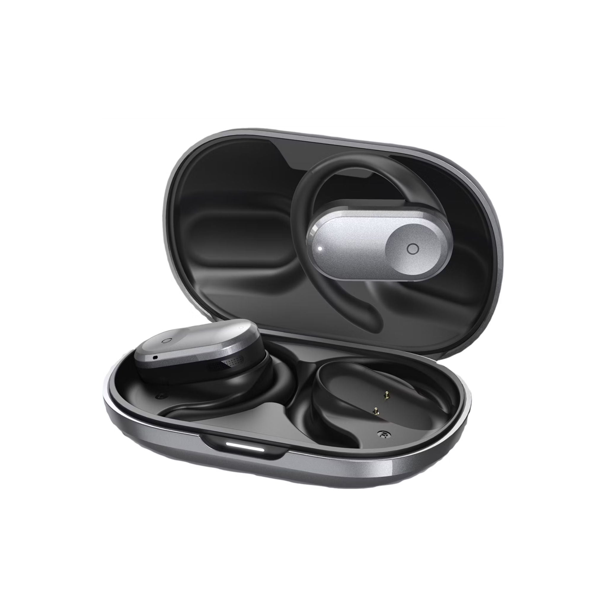 Green Lion Ocean Open-Ear Earbuds with Open-Ear Design, Up to 6 Hours Playtime, 135° Free Rotation, Game Mode, Low Latency, 180 Hours Standby Time, IPX4 Waterproof - Black