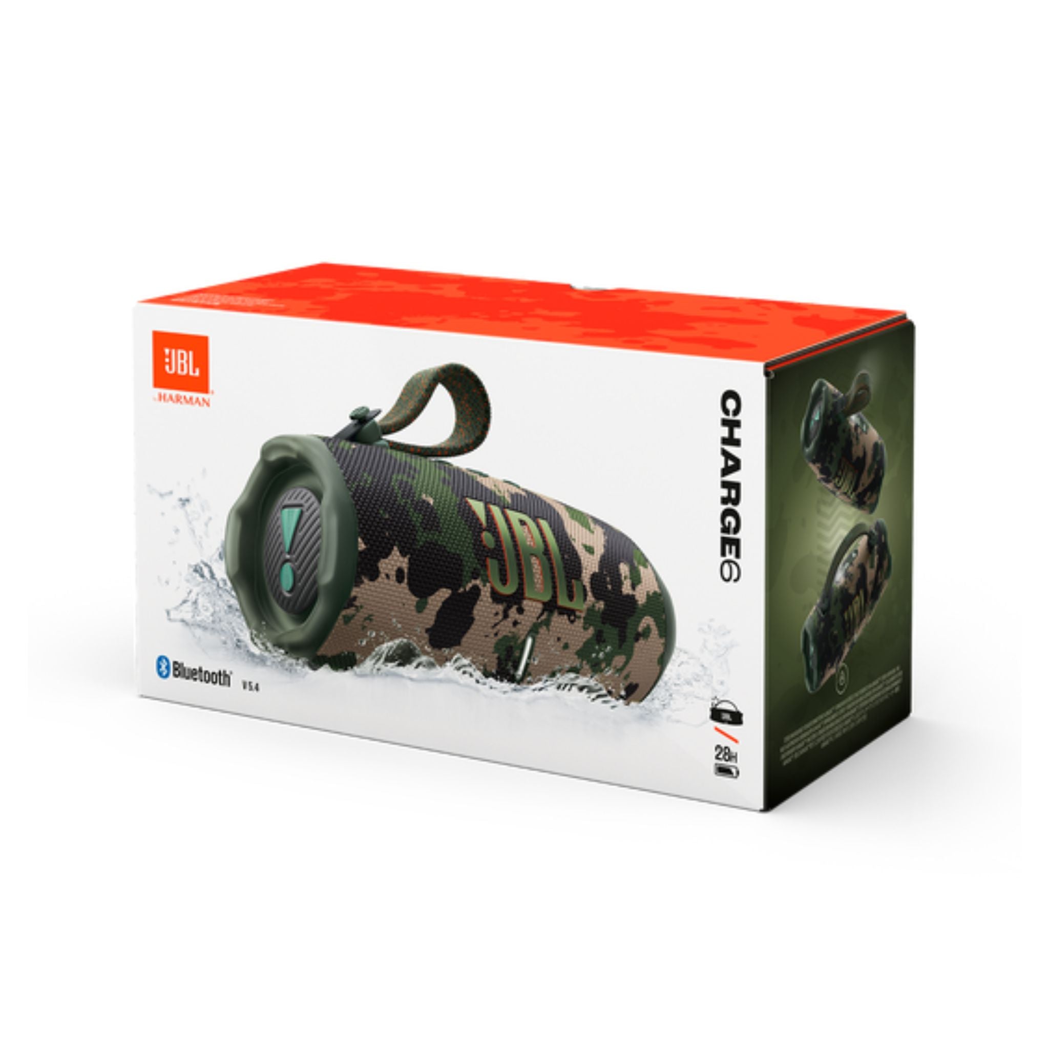 JBL Charge 6 - Portable Waterproof And Drop-Proof Bluetooth Speaker With Built-In Power Bank, Multi-Speaker Connection Via Auracast, Up To 28 Hours Playtime, Fast Charging, And Powerful Sound -Squad