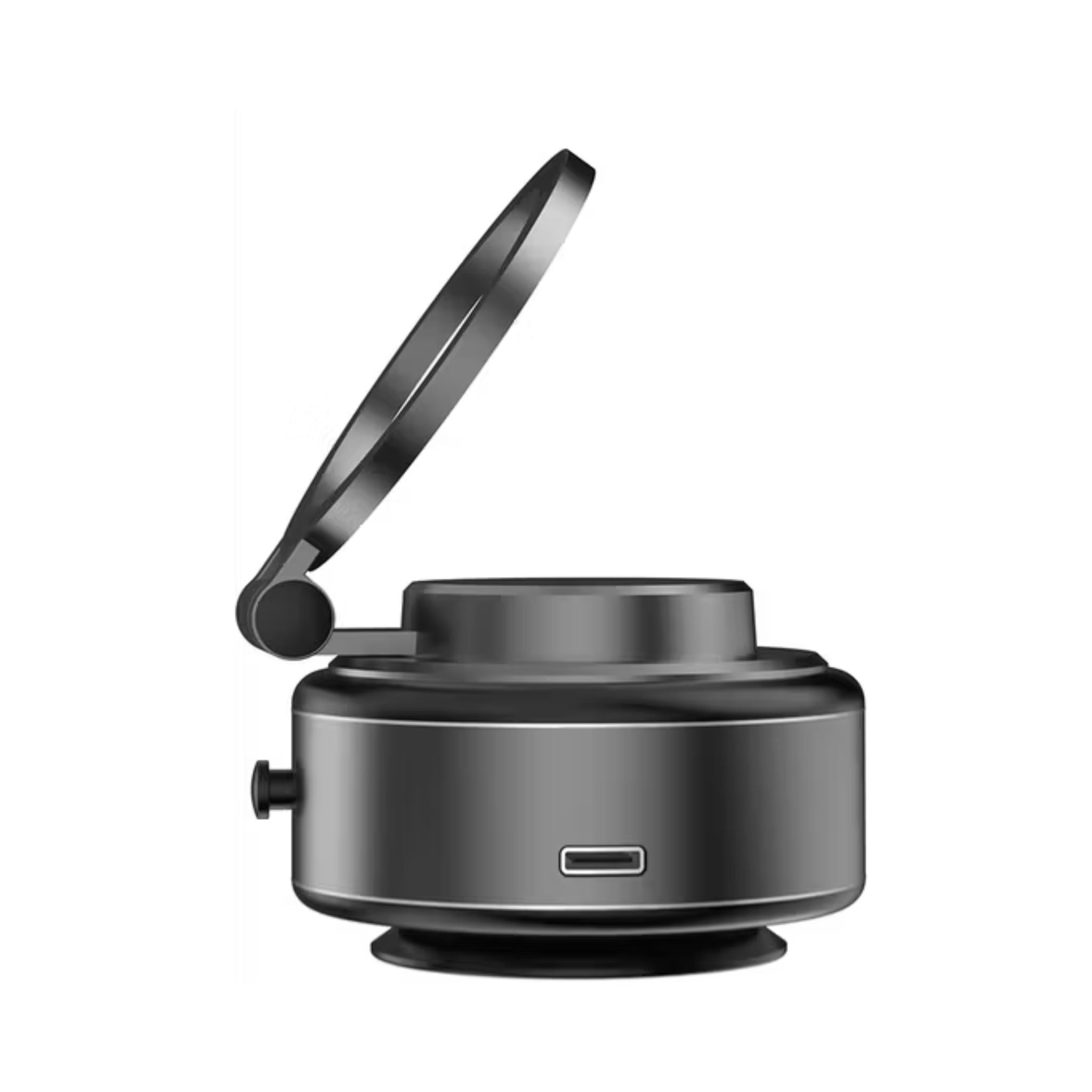 Green Lion GX-29 Auto Suction Phone Holder with 360° Rotation, Strong Suction Cup, 1.5kg Adsorption, One-Hand Operation, MagSafe Compatible, Type-C Charging, 14 Days Working Time - Matte Black