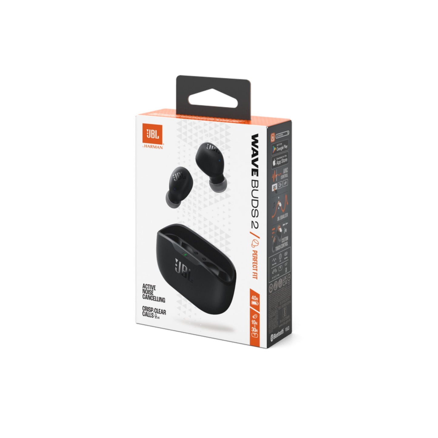 JBL Wave Buds 2 True Wireless Noise Cancellling Earbuds, Pure Bass Sound, Bluetooth 5.3, LE Audio, Smart Ambient, 4-Mic Technology, 40H Battery, Water and Dust Resistant- Black