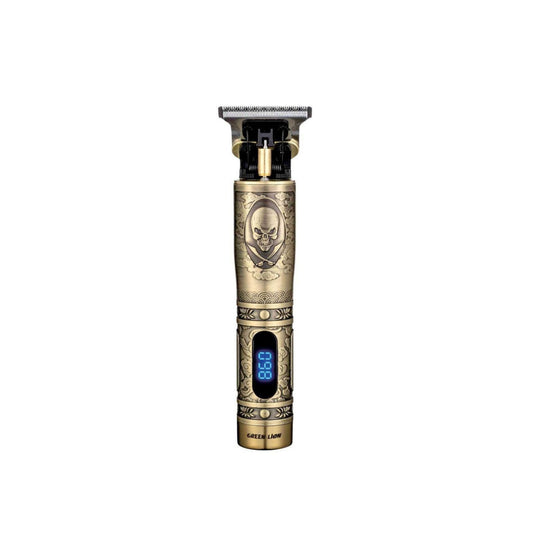 Green Lion Pirates Hair Trimmer with 3 Clippers 600mAh, 6500RPM, LCD Display, 60minutes Working Time, Type-C Charging, Metal Body, Lightweight & Portable - Gold