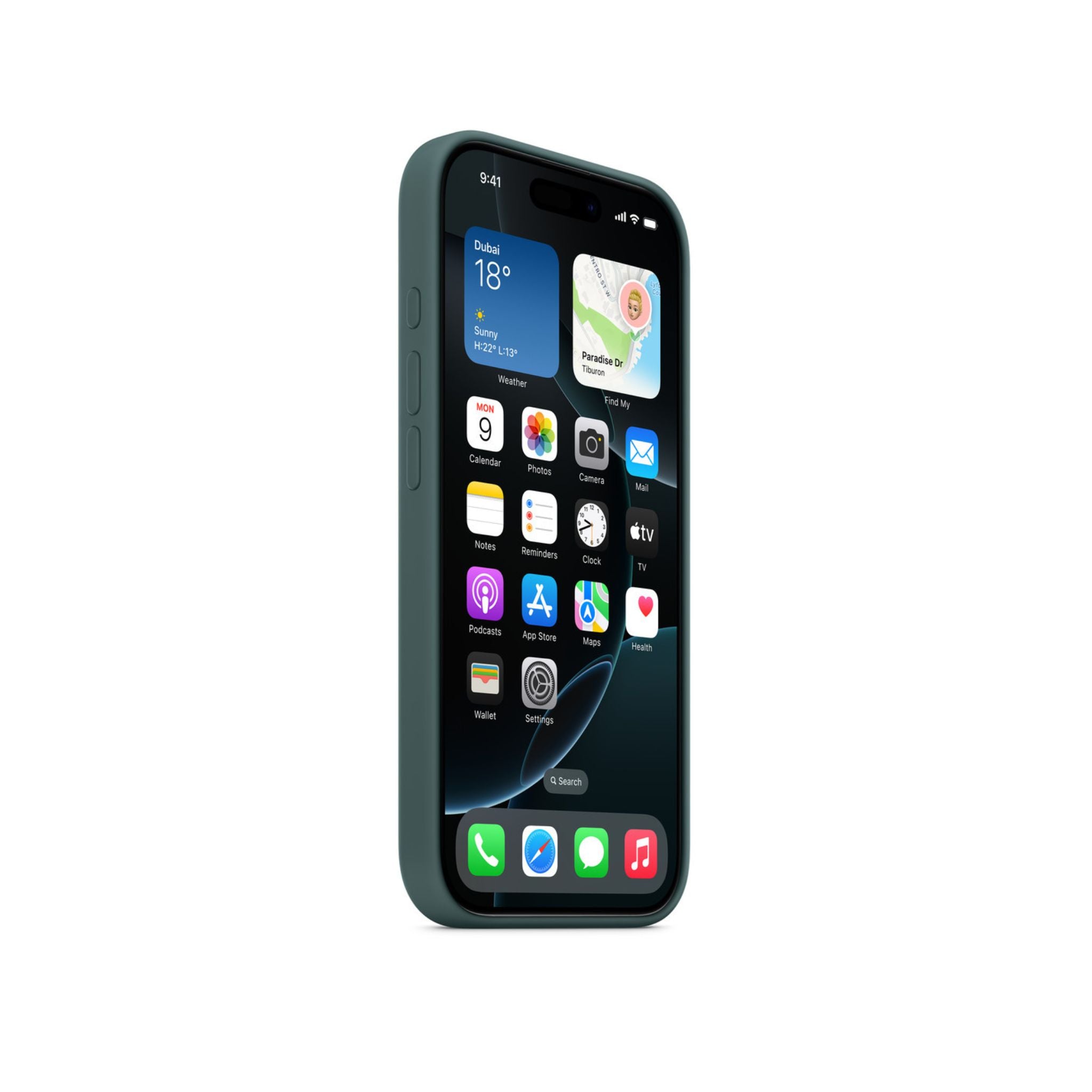 APPLE iPhone 16 Pro Silicone Case with MagSafe – Lake Green