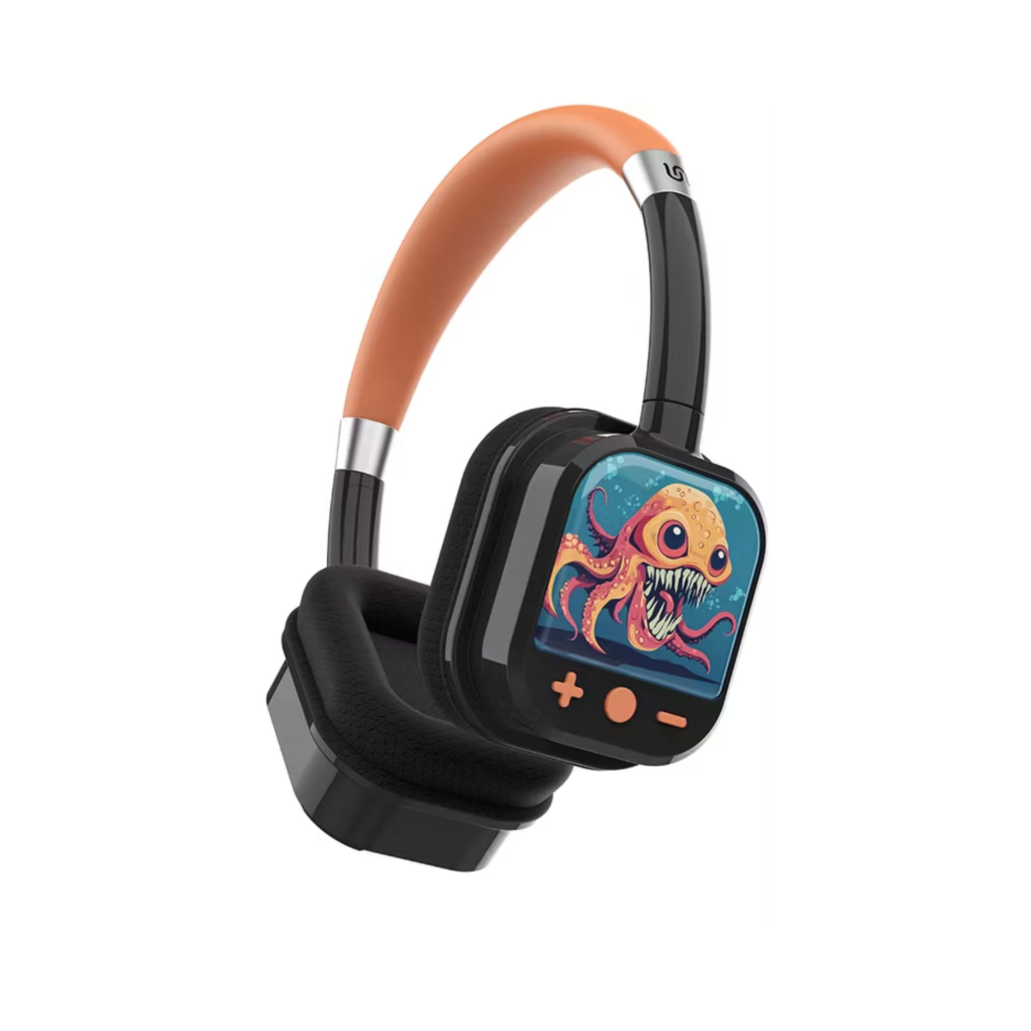 Porodo Soundtec Yotowave Kids Wireless Headphones with Soft Breathable Cushions, 200mAh Battery, Up to 25H Playtime, 40mm Speakers, Bluetooth 5.4, Safe Volume Limit, Skin-Friendly Material, Ideal for Kids Aged 6+ – Orange/Black