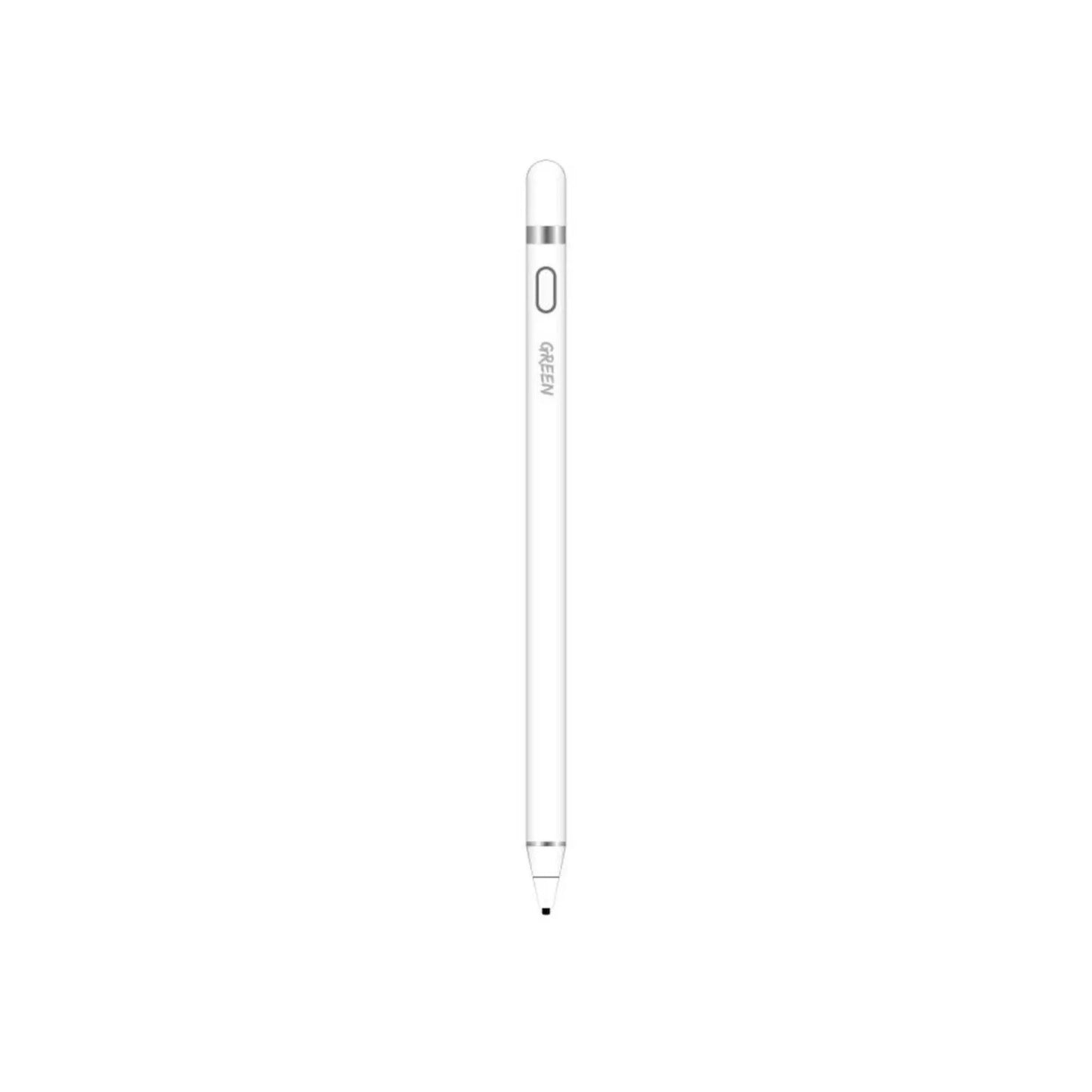 Green Lion Touch Screen Stylus Pen with 100mAh, 1.45mm Soft Fine Tip, Built-in Micro USB Charging Port, Easy to Use Universal Pen Compatible for iOS/Android Touch Screen - White