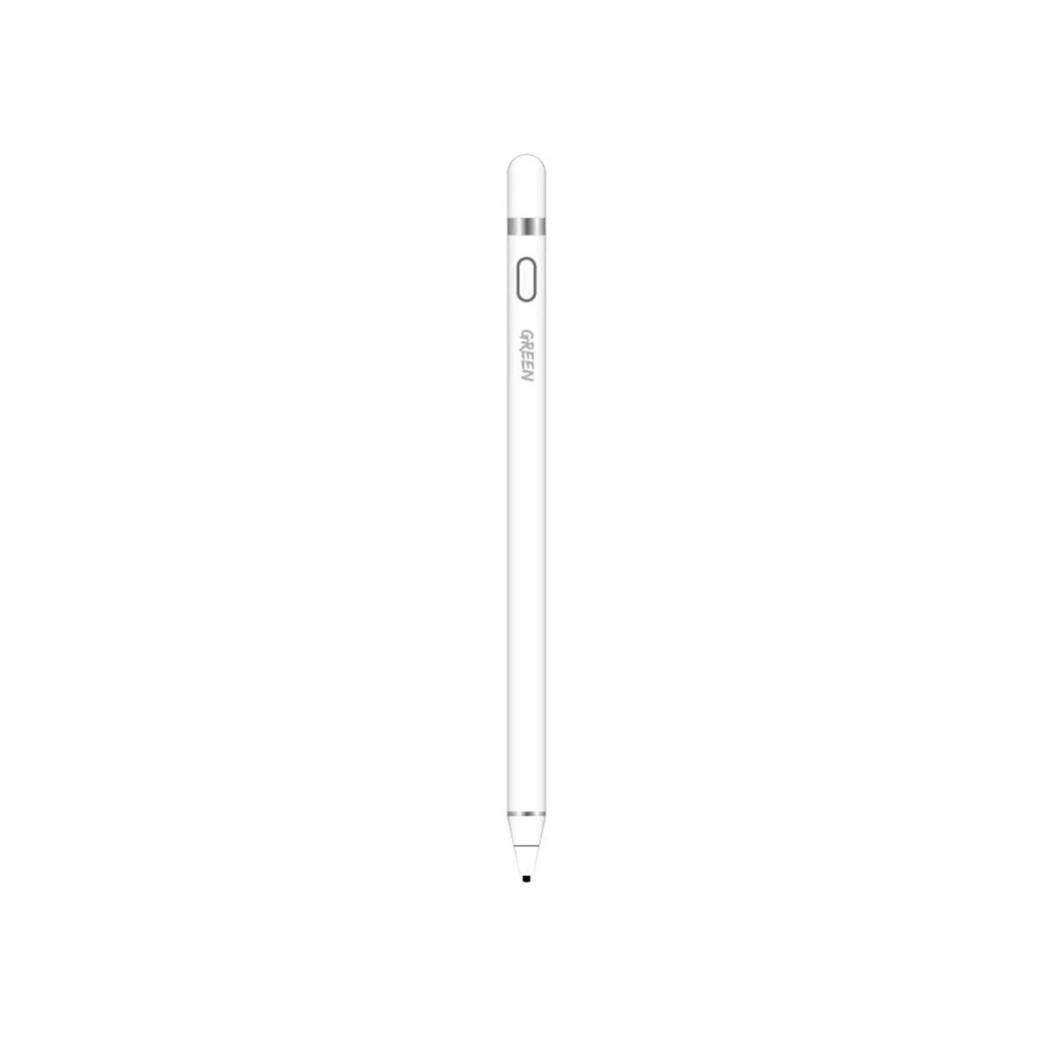Green Lion Touch Screen Stylus Pen with 100mAh, 1.45mm Soft Fine Tip, Built-in Micro USB Charging Port, Easy to Use Universal Pen Compatible for iOS/Android Touch Screen - White