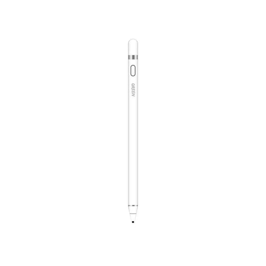 Green Lion Touch Screen Stylus Pen with 100mAh, 1.45mm Soft Fine Tip, Built-in Micro USB Charging Port, Easy to Use Universal Pen Compatible for iOS/Android Touch Screen - White