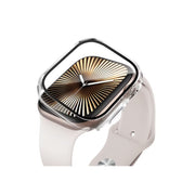 Smartwatch with a white band on a white background