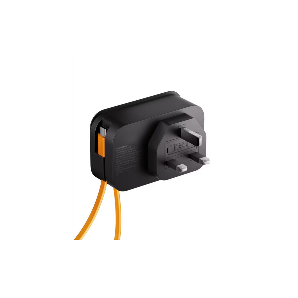 Usbc Socket Build In Porodo Universal Wall Socket with 30cm Built-in USB-C Cable, Simultane ...