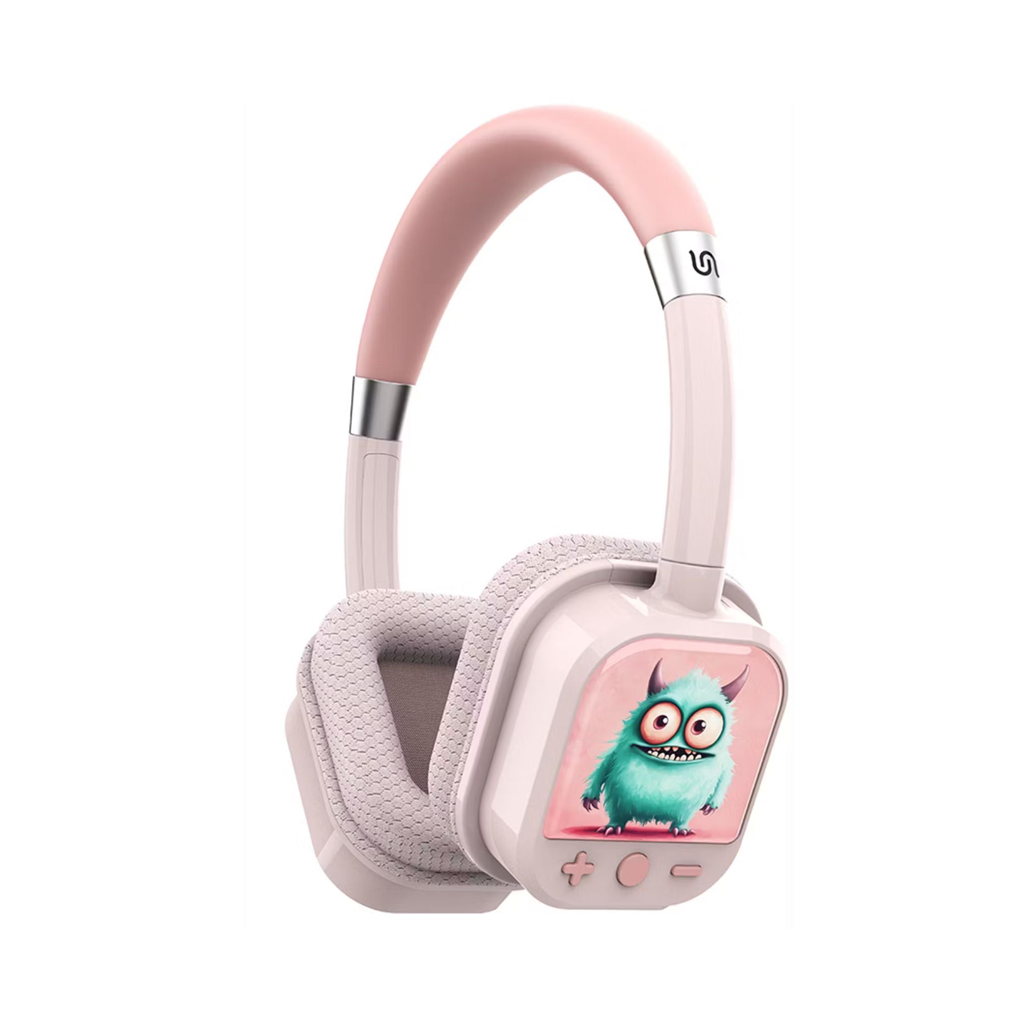 Porodo Soundtec Yotowave Kids Wireless Headphones with Comfortable & Breathable Cushion, 200mAh Battery, Up to 25 Hours Play Time, 40mm Speaker Size, Bluetooth Version 5.4, Recommended for Kids Aged 6+, Skin-Friendly Material, Safe Volume Limit - Pink