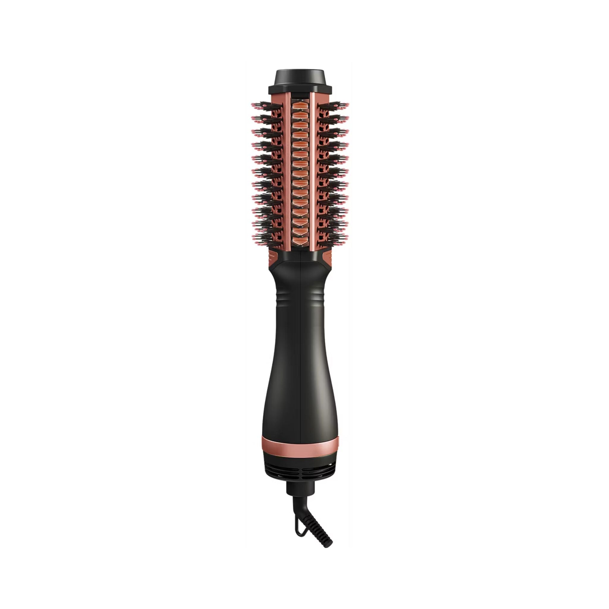 Green Lion Viora Hair Styler with PTC Heating Element, 1200W Power, Round Brush Bristles, 360° Swivel Cord, 3 Levels Heat Settings, ABS Material - Black