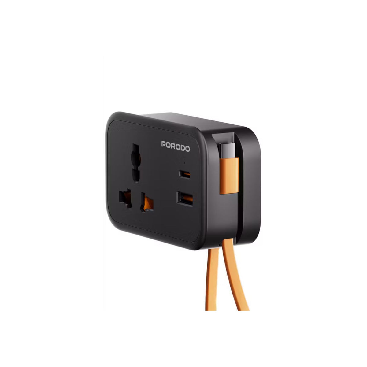 Socket Fire Prof Porodo Universal Wall Socket with 30cm Built-in USB-C Cable, Simultane ...