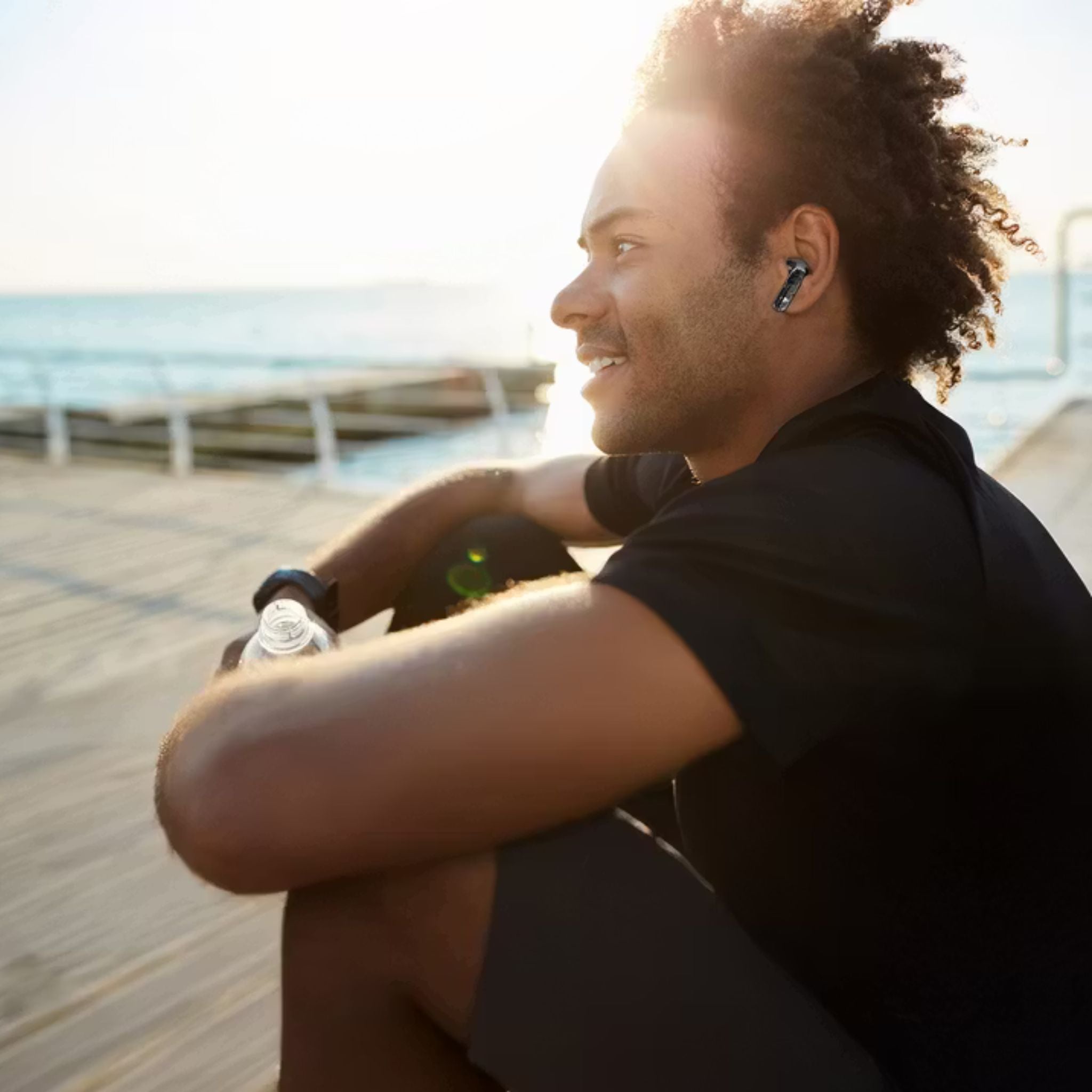 Porodo Soundtec Popwave True Wireless Earbuds with Up to 4 Hours of Playtime, 10m Transmission Distance, Bluetooth Version 5.4, 360° Omnidirectional Microphone - Black