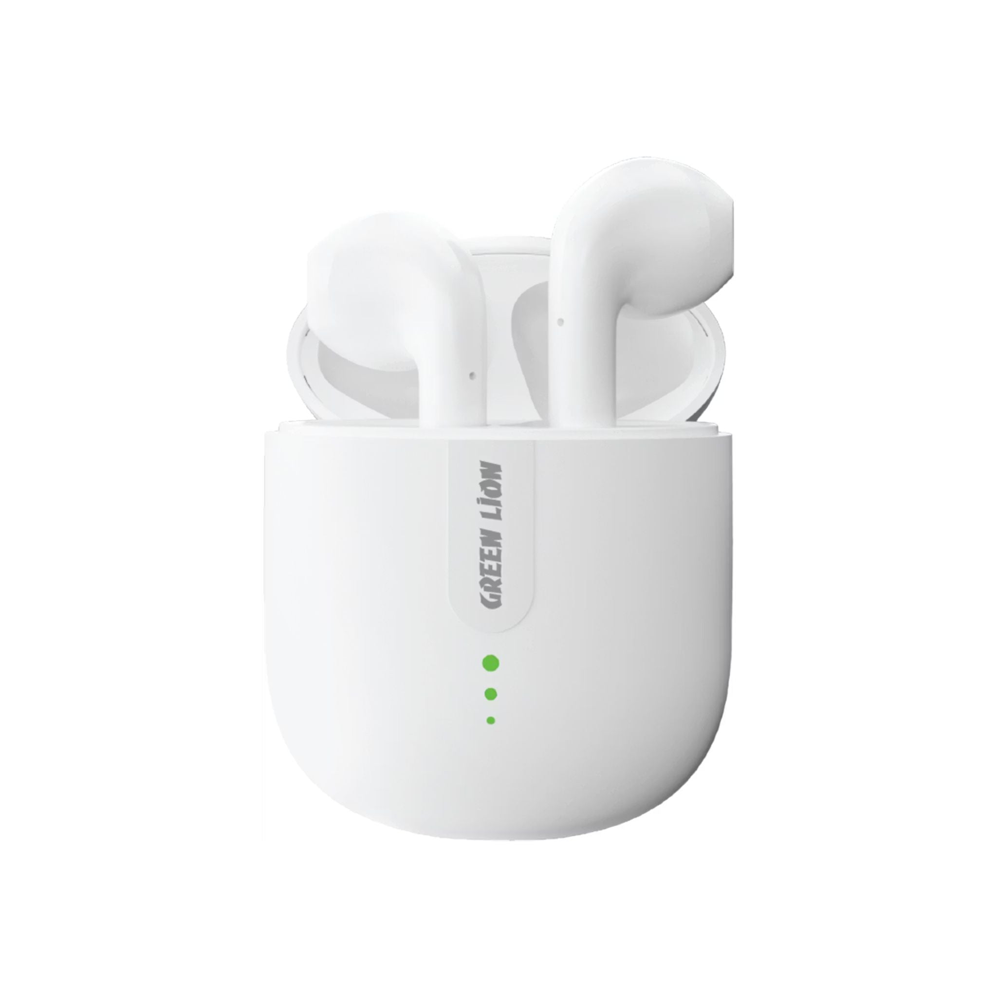 Green Lion Atlanta True Wireless Earbuds with Built-in Microphone, IPX4 Waterproof Level, Voice Assistant, HiFi Sound, Touch Control, 3 Hours Playtime - White
