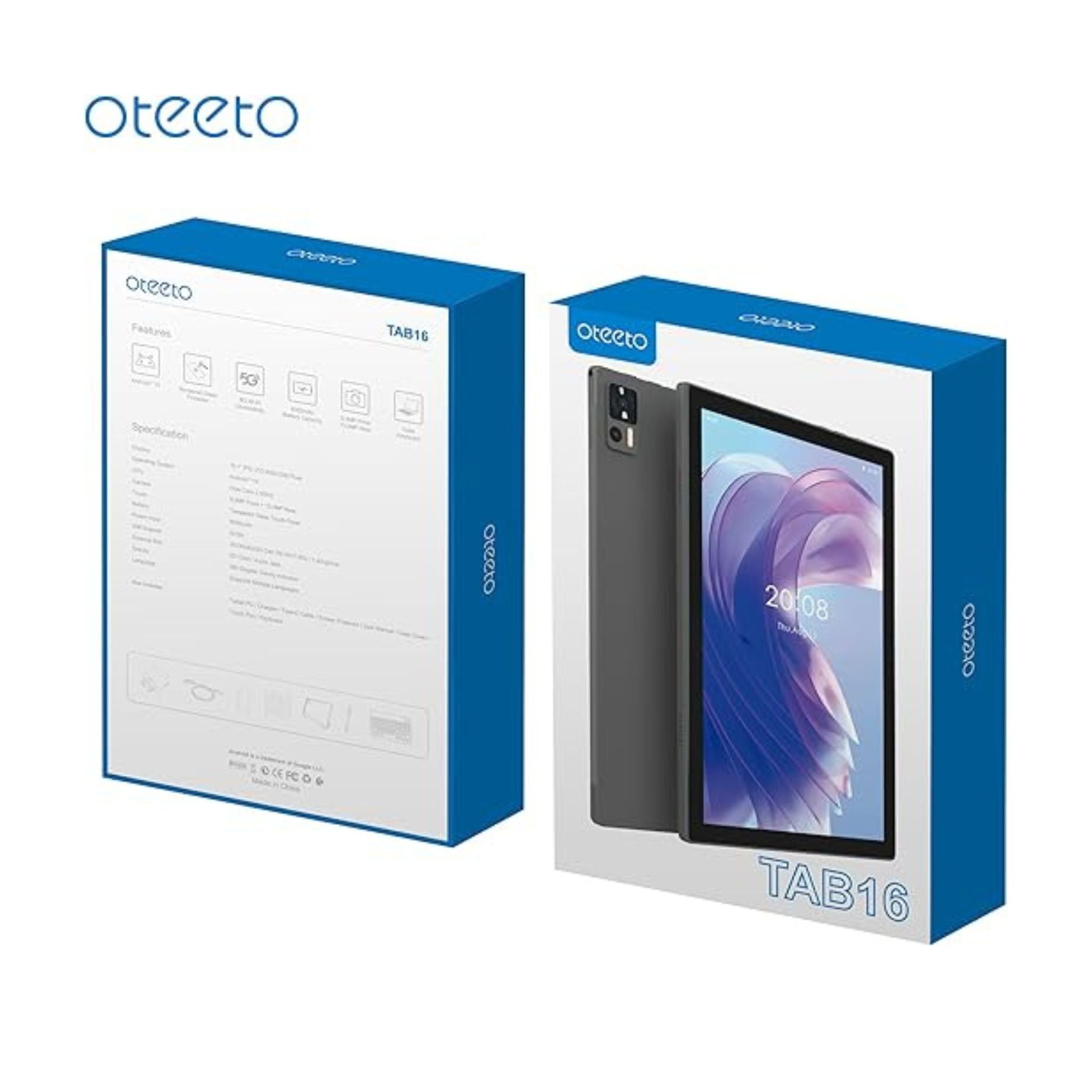 OTEETO Tab 16 10.1-inch IPS LCD Display | Octa-Core 2.0GHz Processor | Android 14 | 4G Connectivity | 6000mAh Battery | 12GB RAM + 512GB Storage | 8MP Front Camera + 13MP Rear Camera | Includes Keyboard & Touch Pen